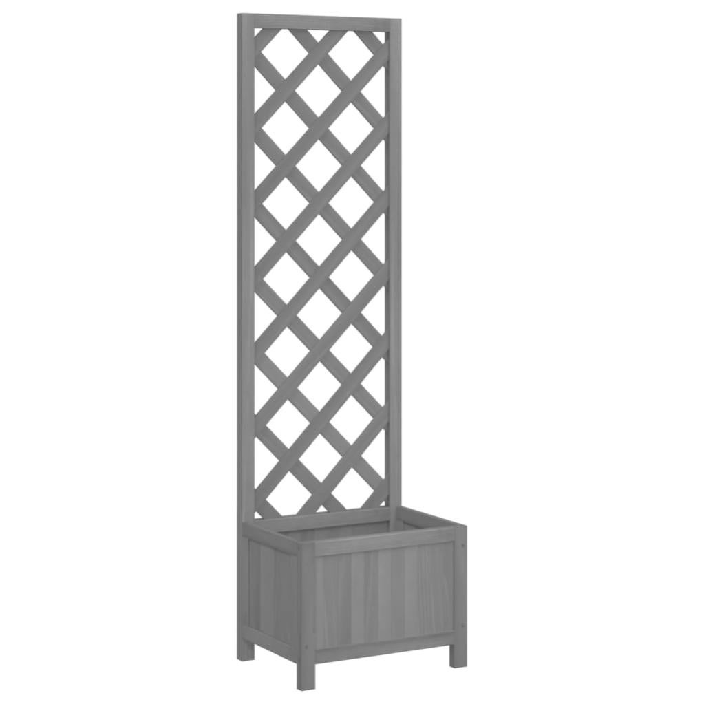 Jardinière, Pot de fleur，Bac à fleurs avec treillis noir bois massif de sapin CFW51857 - 2