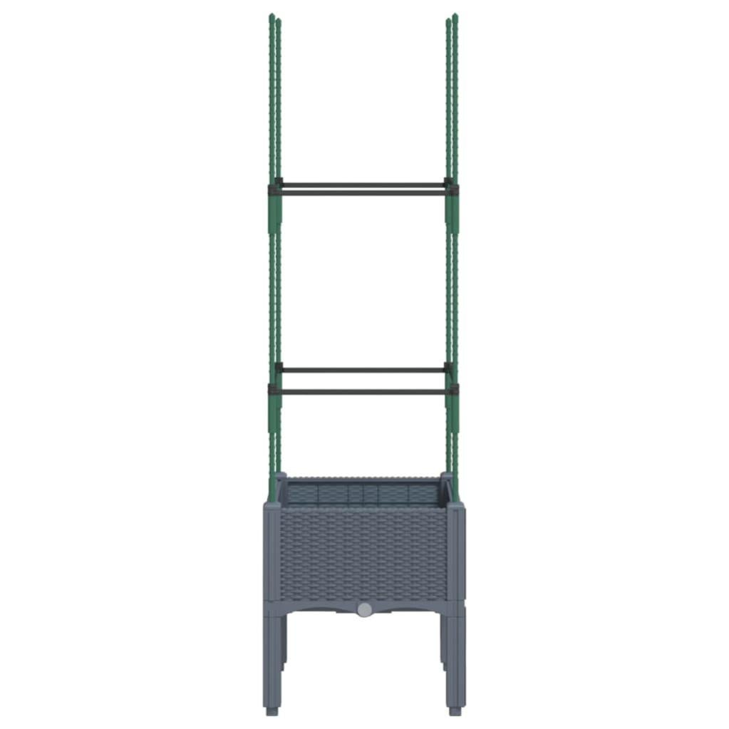 Jardinière, Pot de fleur，Bac à fleurs avec treillis gris 40x40x142,5 cm PP CFW40823 - 4