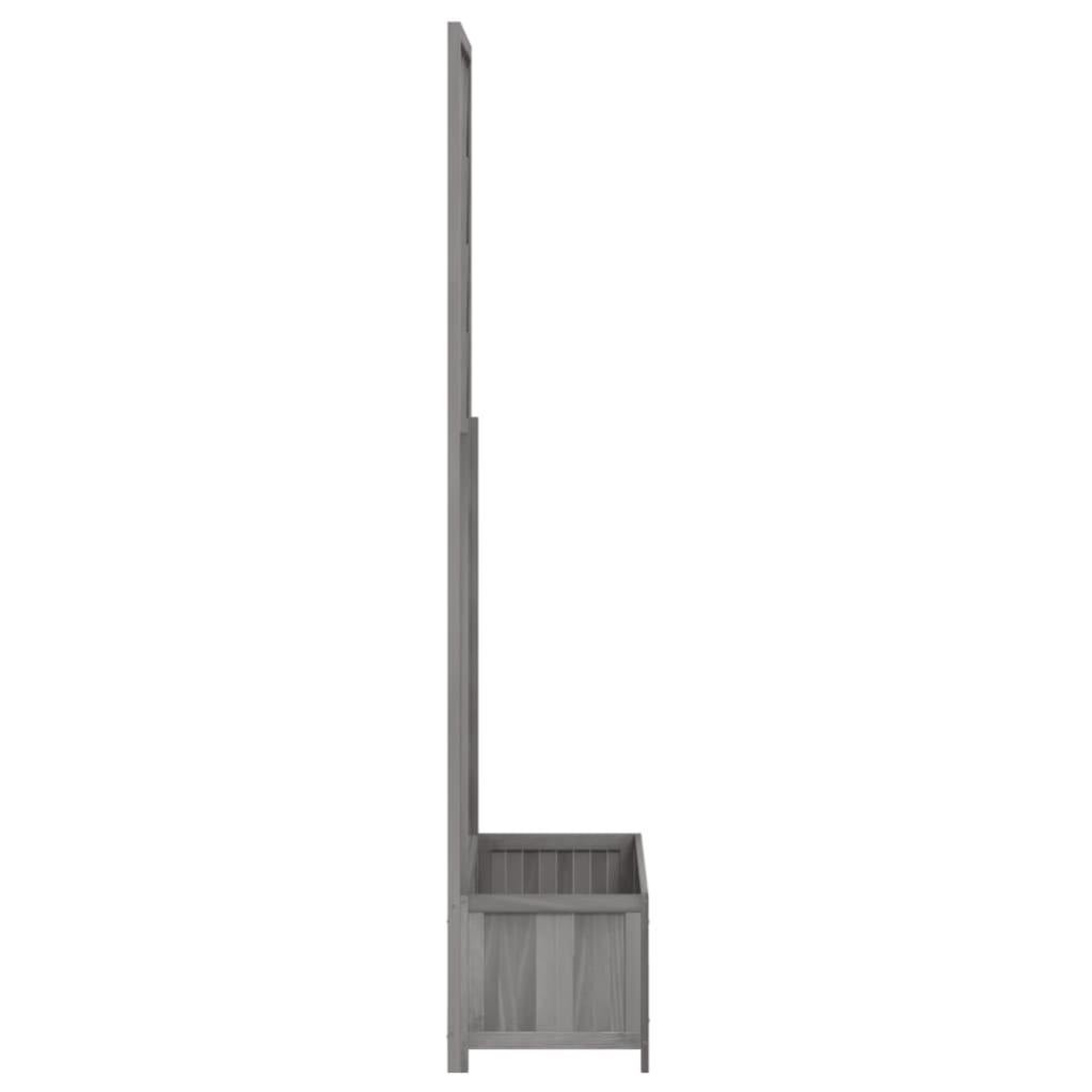Jardinière, Pot de fleur，Bac à fleurs avec treillis gris bois massif de sapin CFW87300 - 5