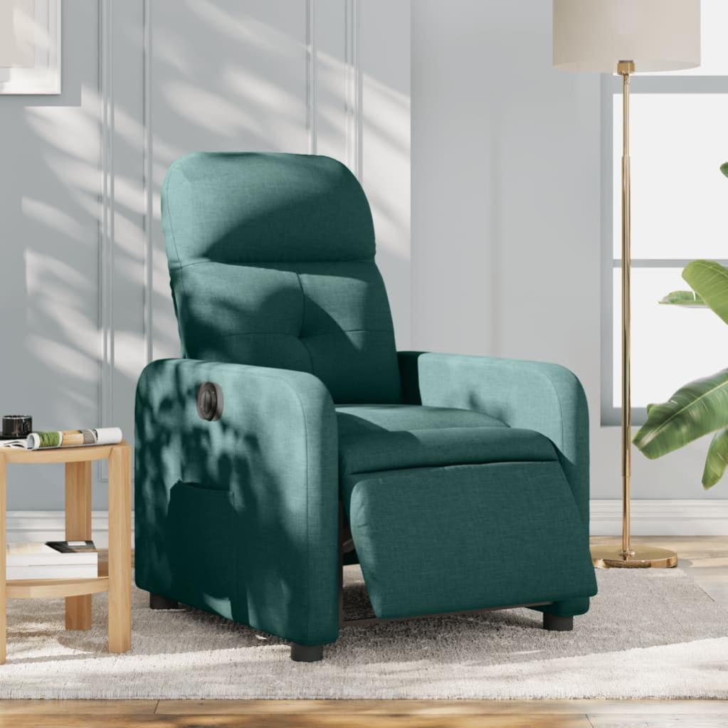 Poltrona Reclinabile VidaXL In Tessuto Verde Scuro – Comoda Con Tasca E Poggiapiedi