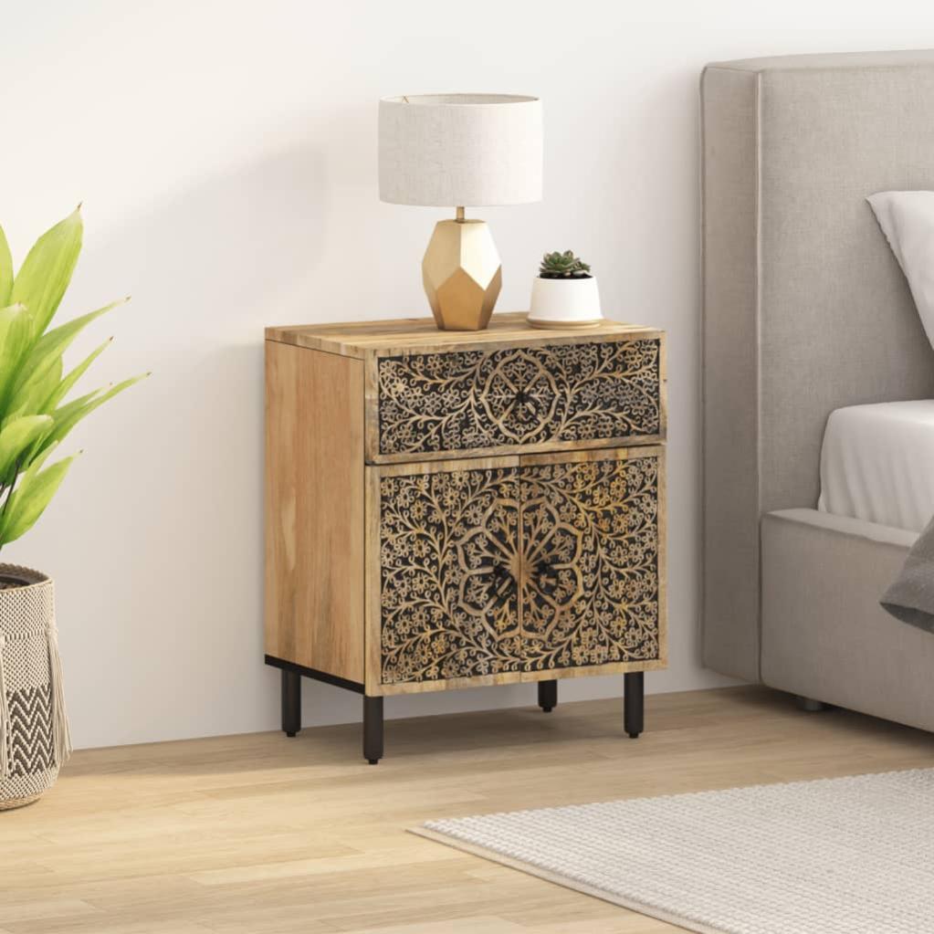 vidaXL Comodino Bianco 40x34x45 cm in Legno Massello di Pino
