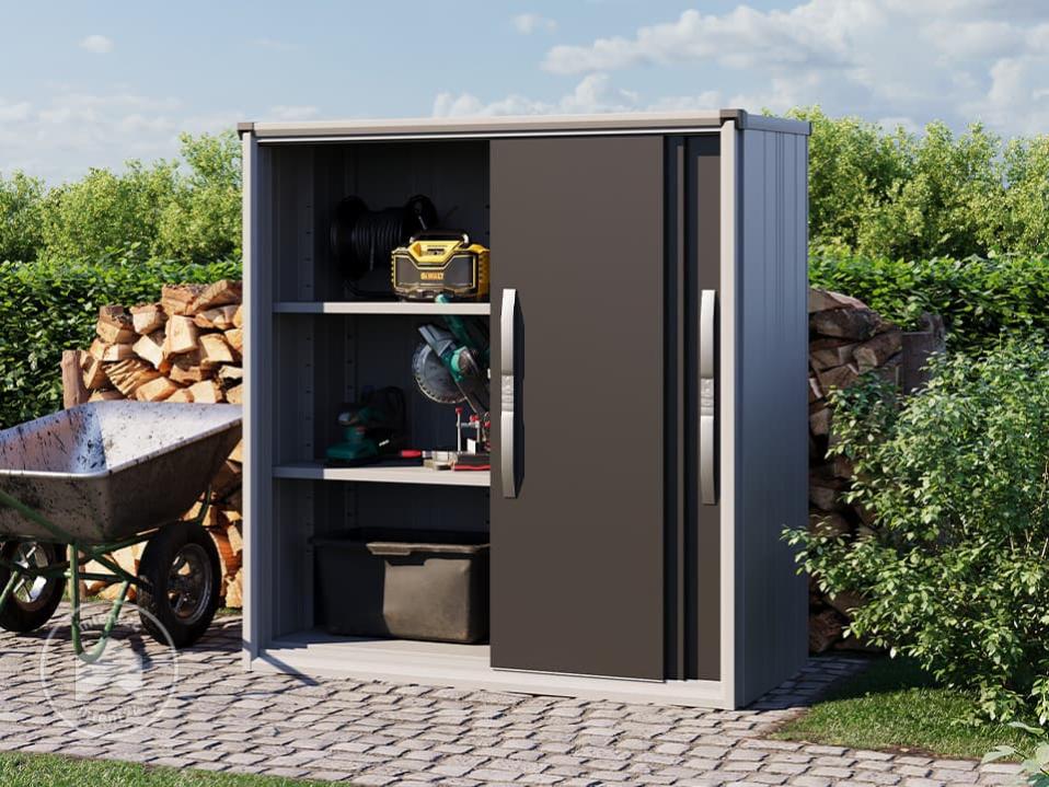 Armoire de jardin en métal 150x75x161 cm Abris de jardin avec porte