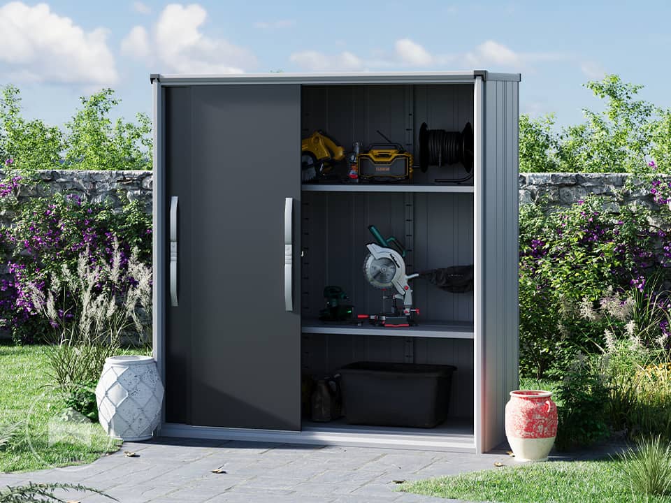 Armoire de jardin en métal 180x75x191 cm Abris de jardin avec porte