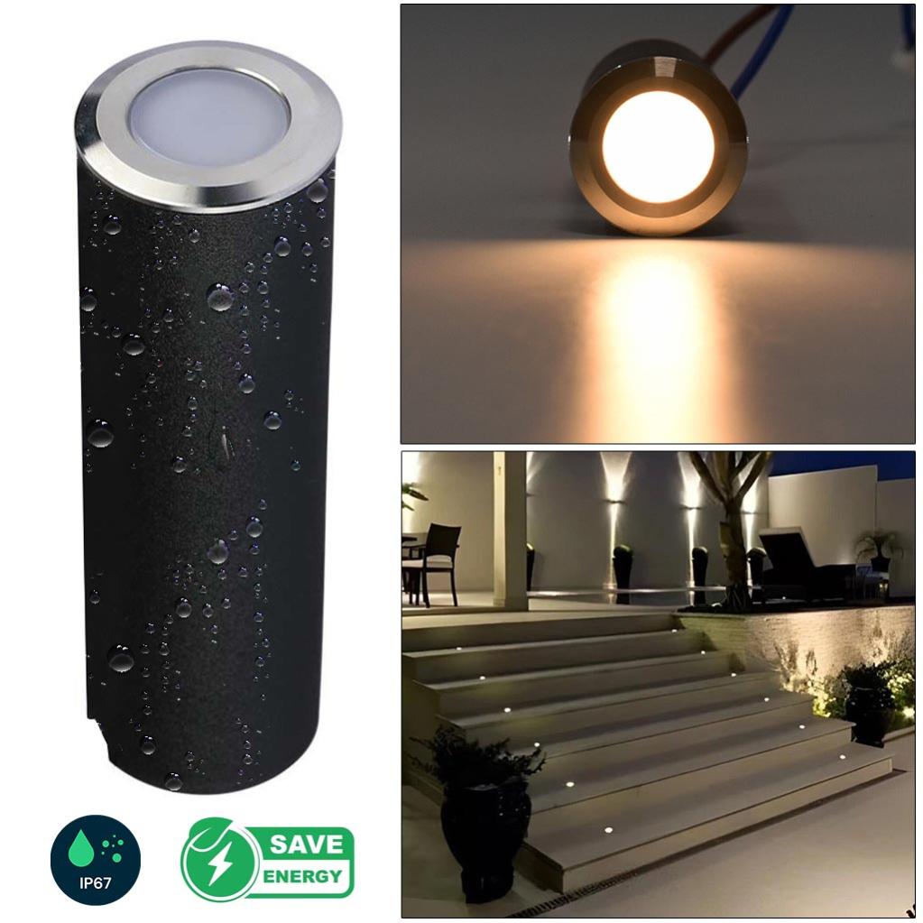Planetitaly Mini Faretto LED Incasso Da Esterno IP67 1W Calpestabile Nero - Luce Naturale 4000K Per Giardino E Viali