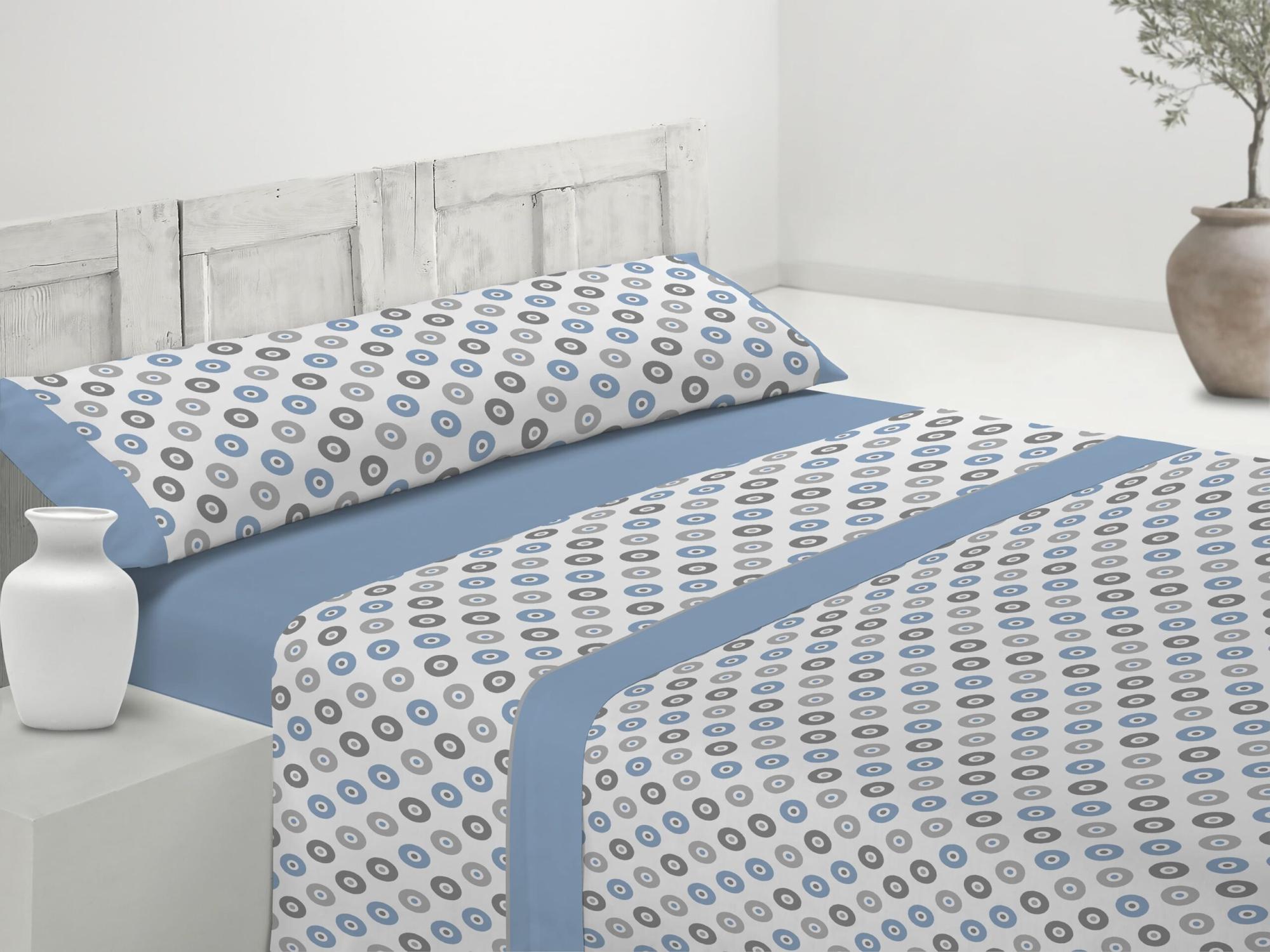 Juego de sábanas 4 piezas yade azul cama 180 cm donegal collections