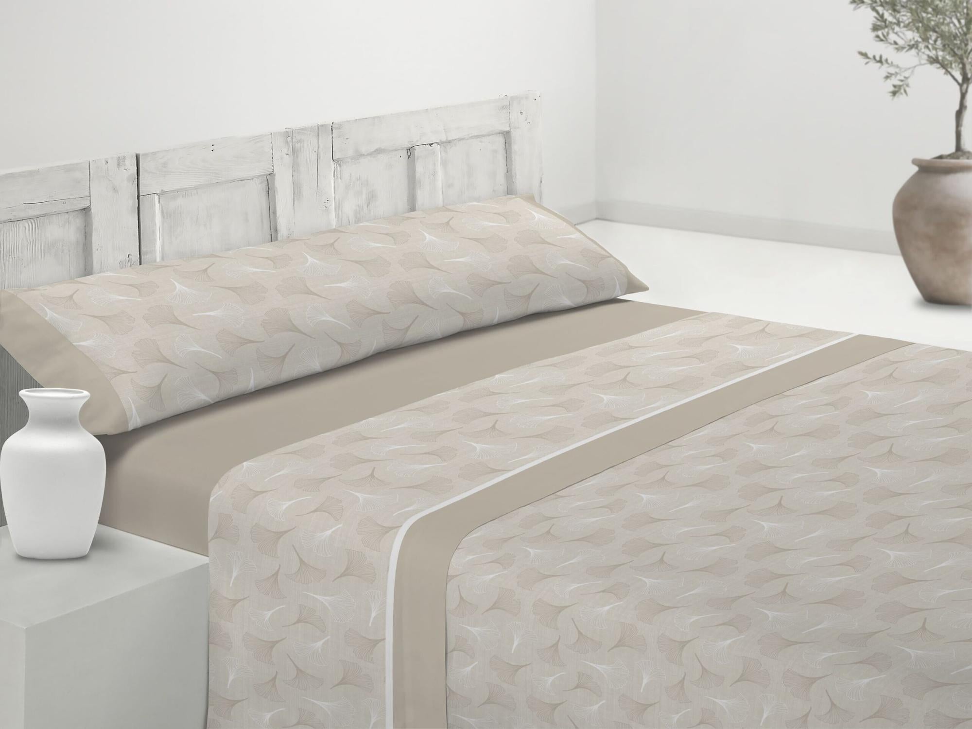 Juego de sábanas 3 piezas tyre beige cama 150 cm donegal collections