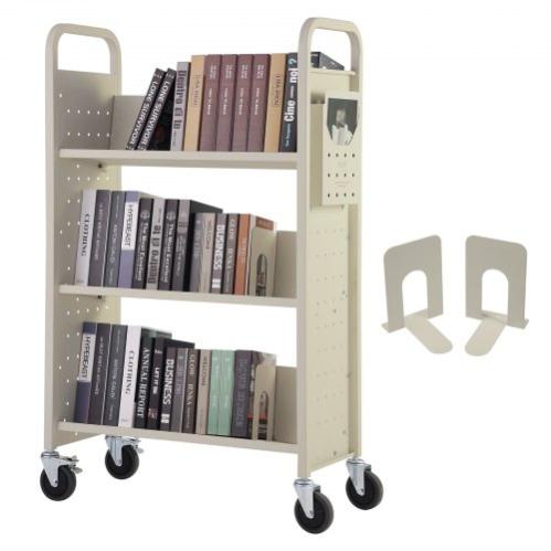 VEVOR - Chariot à Livres Roulant 3 étagères - Capacité 150 Kg, Roues Verrouillables, Noir