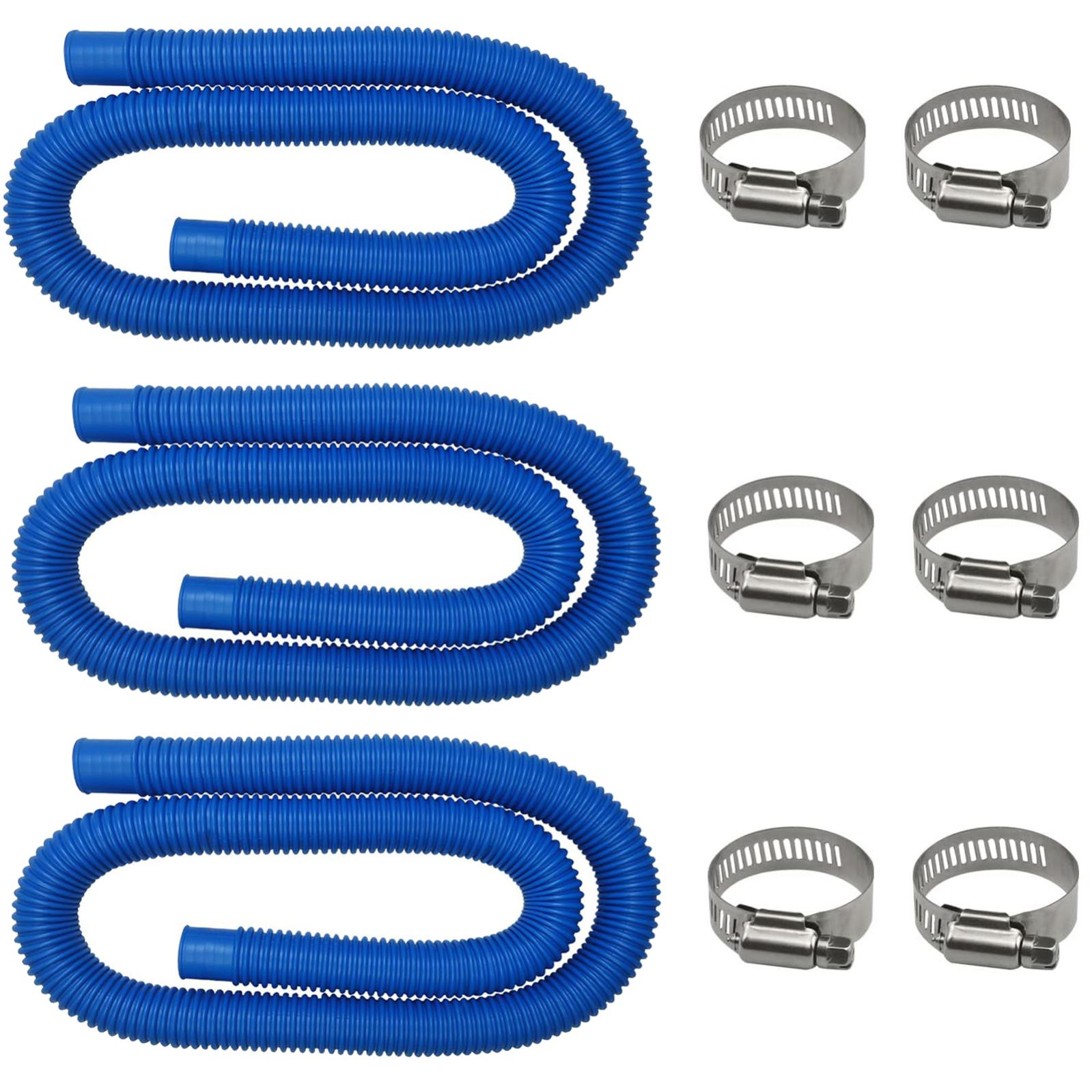 Confezione Da 2 Porta Tubo Per Piscina, Accessori Per Piscina Fuori Terra Con Fascetta Stringitubo E Protezione Antipiega In Plastica Grigio 88420904