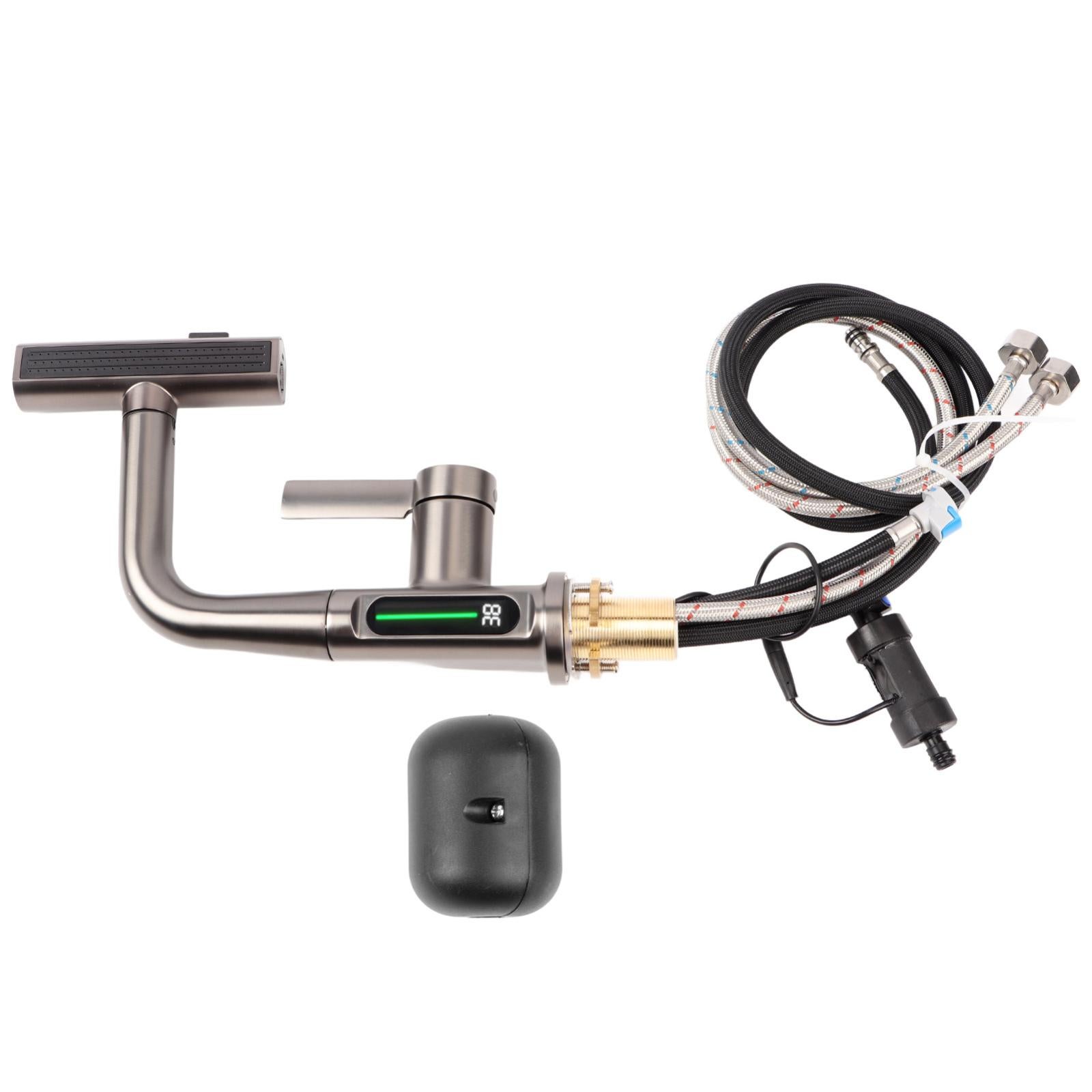 Robinet Marin Rotation 360° Avec Interrupteur 12V - Pour Camping-Car, Caravane, Bateau