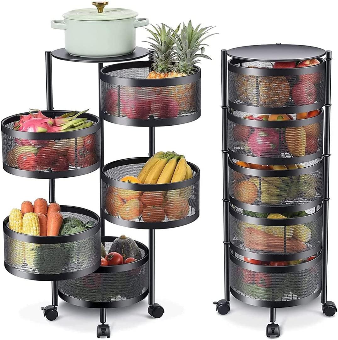 Bakali Home Carrello Cucina Angolare in Legno MDF 2 Ripiani e 3 Ruote girevoli a 360 Gradi con Freno Dimensioni 49,50 x 34,50 x 58 cm Mobiletto ad Angolo Trolley Salvaspazio Colore