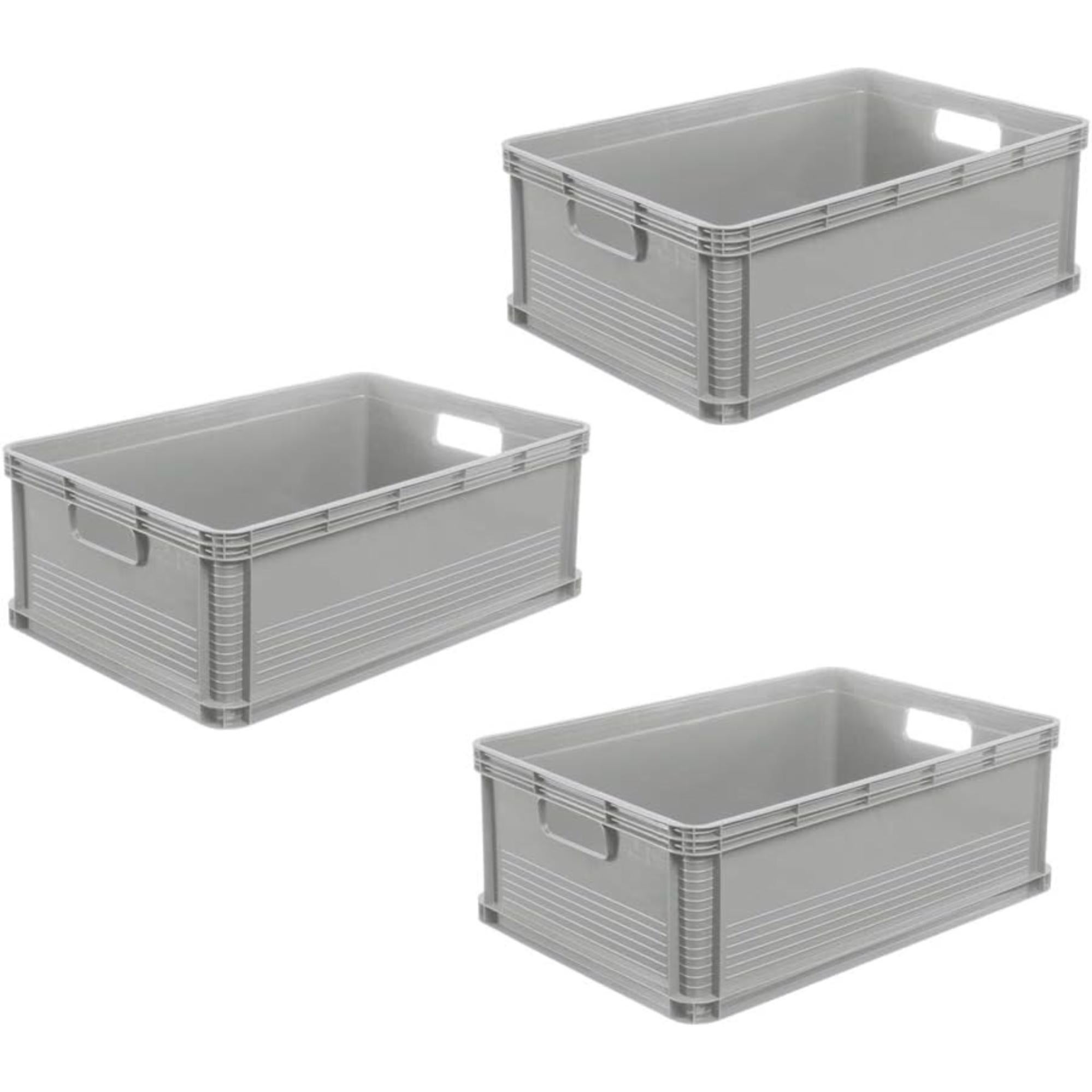 Bac Transport Robuste Keeeper Robert 22 L Gris Clair - Empilable 30 Kg Alimentaire