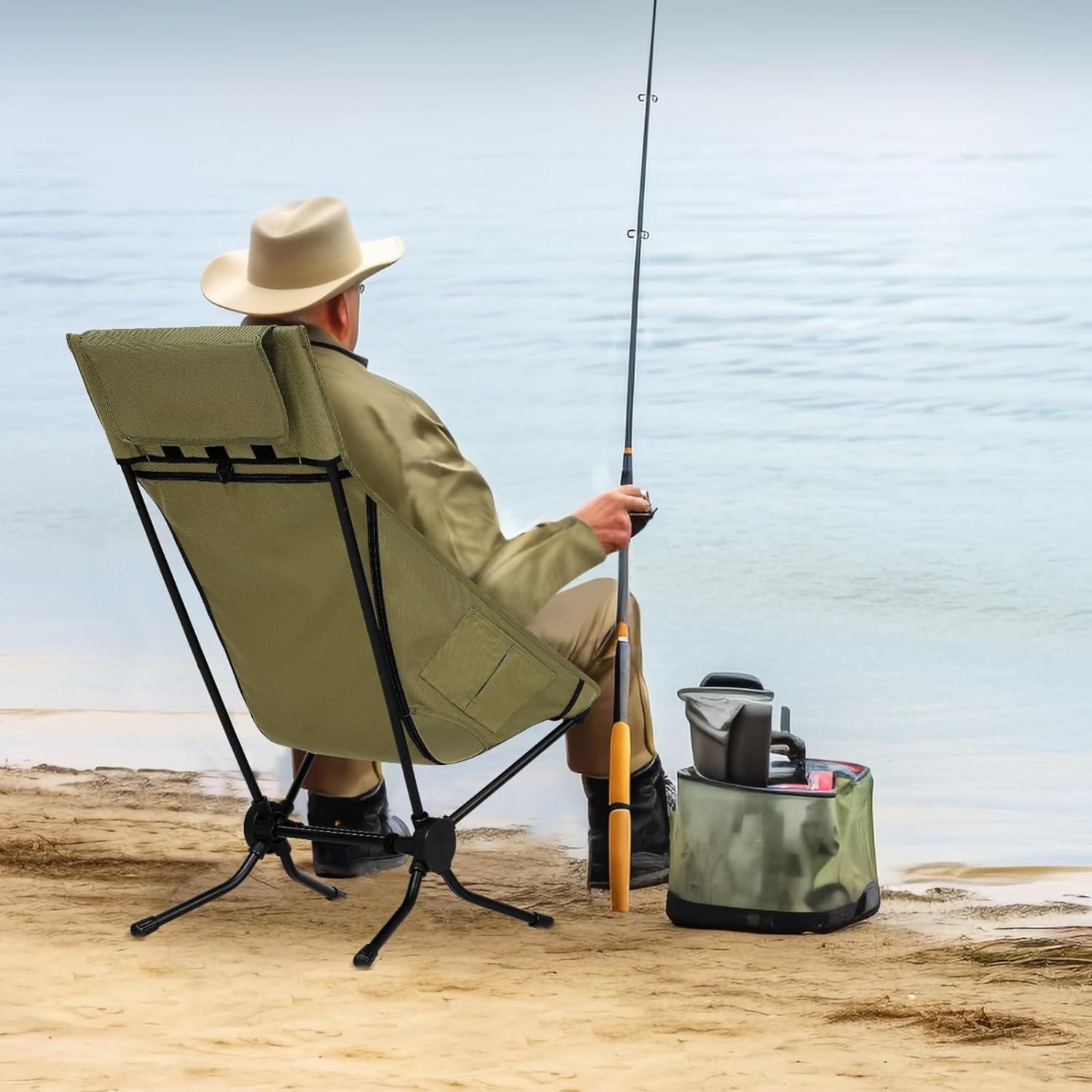 Chaise Pliante Camping Avec Repose-Pied - Fauteuil Réglable Pour Pêche, Plage Et Jardin