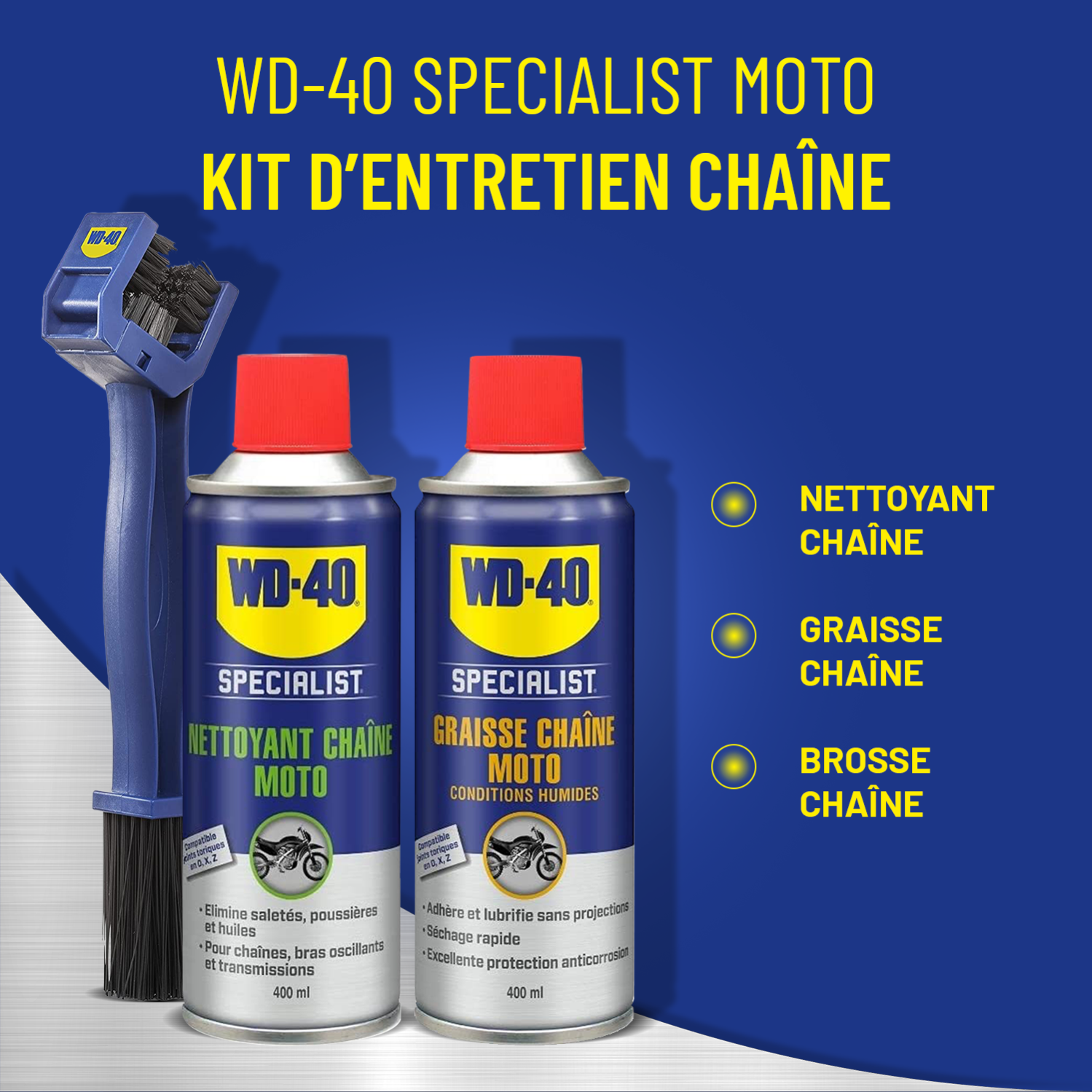 Kit De 6 Brosses Pour Nettoyer Chaîne Moto Et Vélo - Brosse Chaîne, Crochet, Outils Entretien VTT, Scooter
