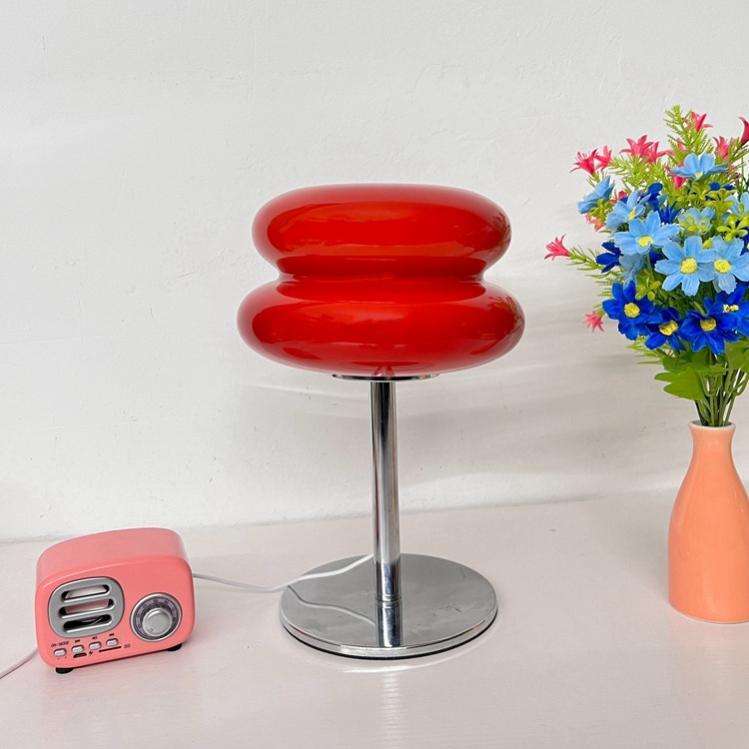 Lampe De Chevet Verre Œuf Rétro 3 Couleurs USB – Veilleuse Mignonne Orange Pour Chambre