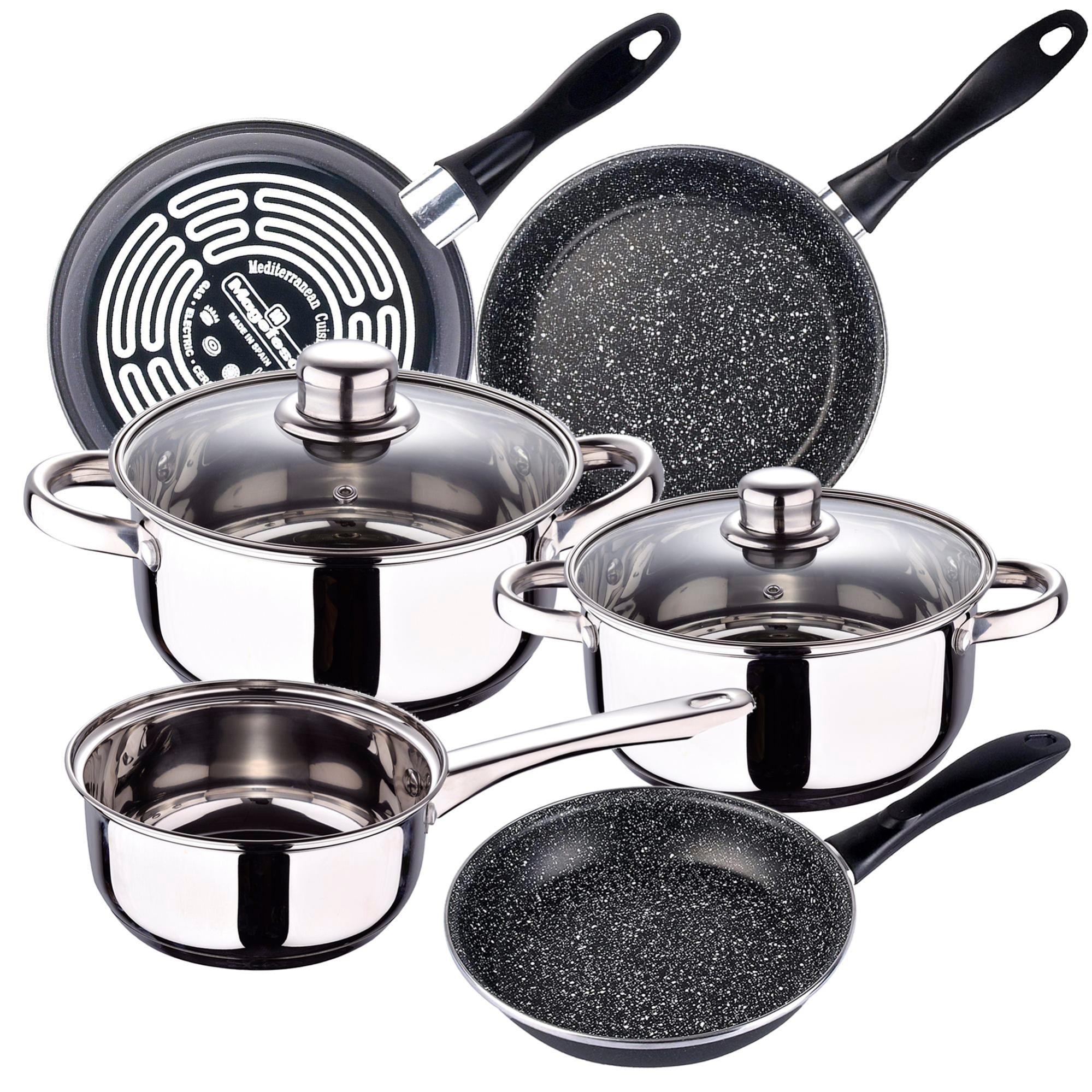 batteria pentole in acciaio inox