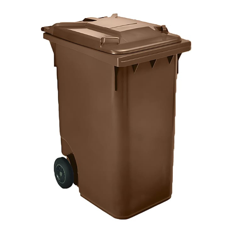 Contenedor de Basura de Plastico con Ruedas 360 L Cuerpo Marron Tapa Marron Leroy Merlin