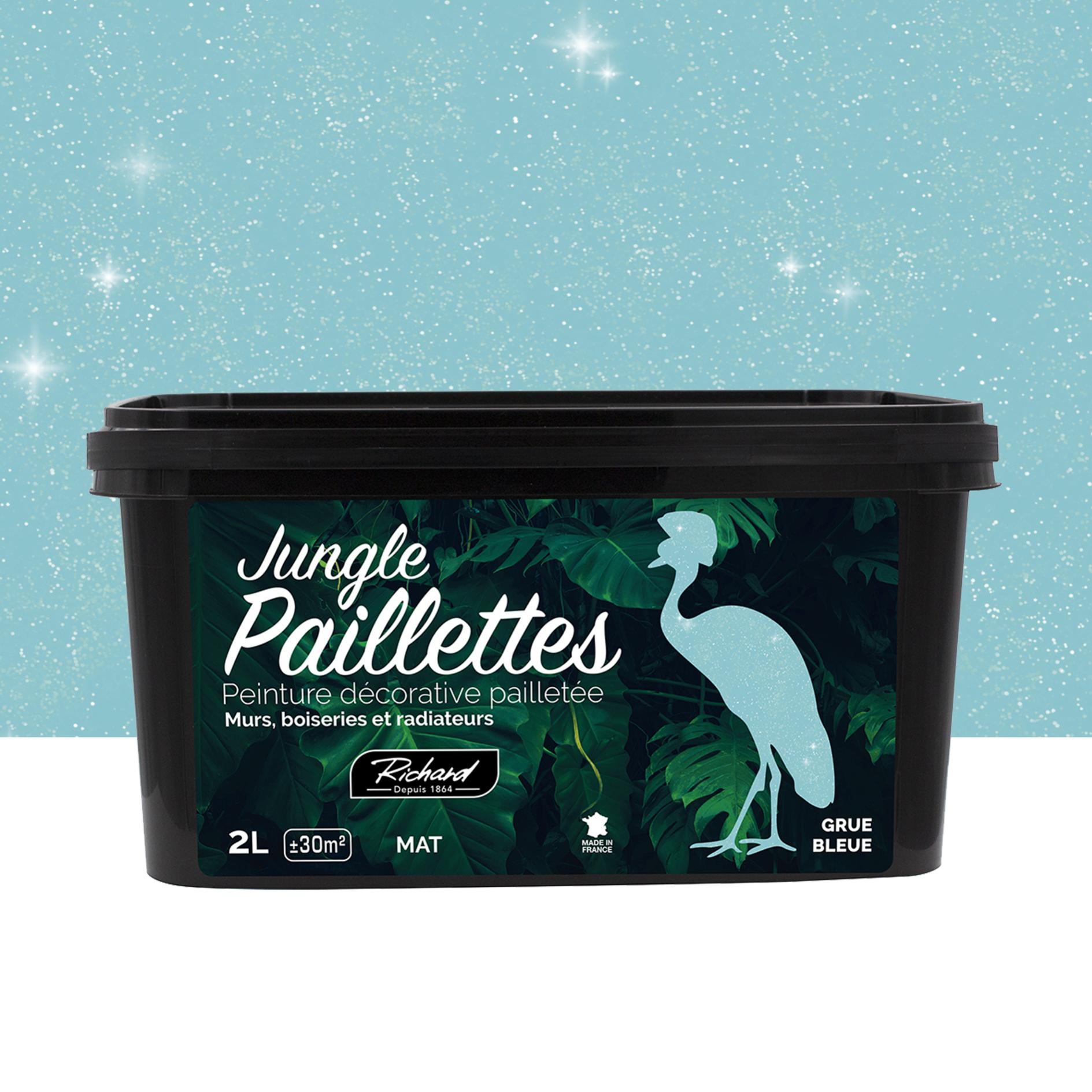 Peinture pailletée Grue Bleue Jungle Paillettes Richard 2 L Leroy Merlin