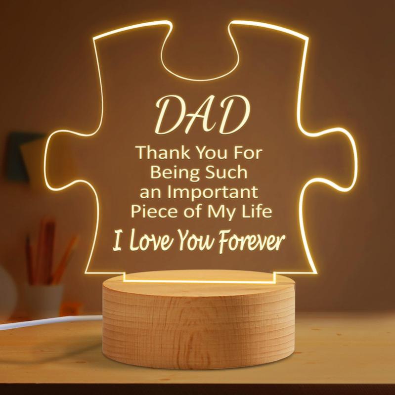 Cadeau Papa Cadeau Fete des Peres Gravure Acrylique Bloc Puzzle Cadeau Anniversaire Papa Cadeau