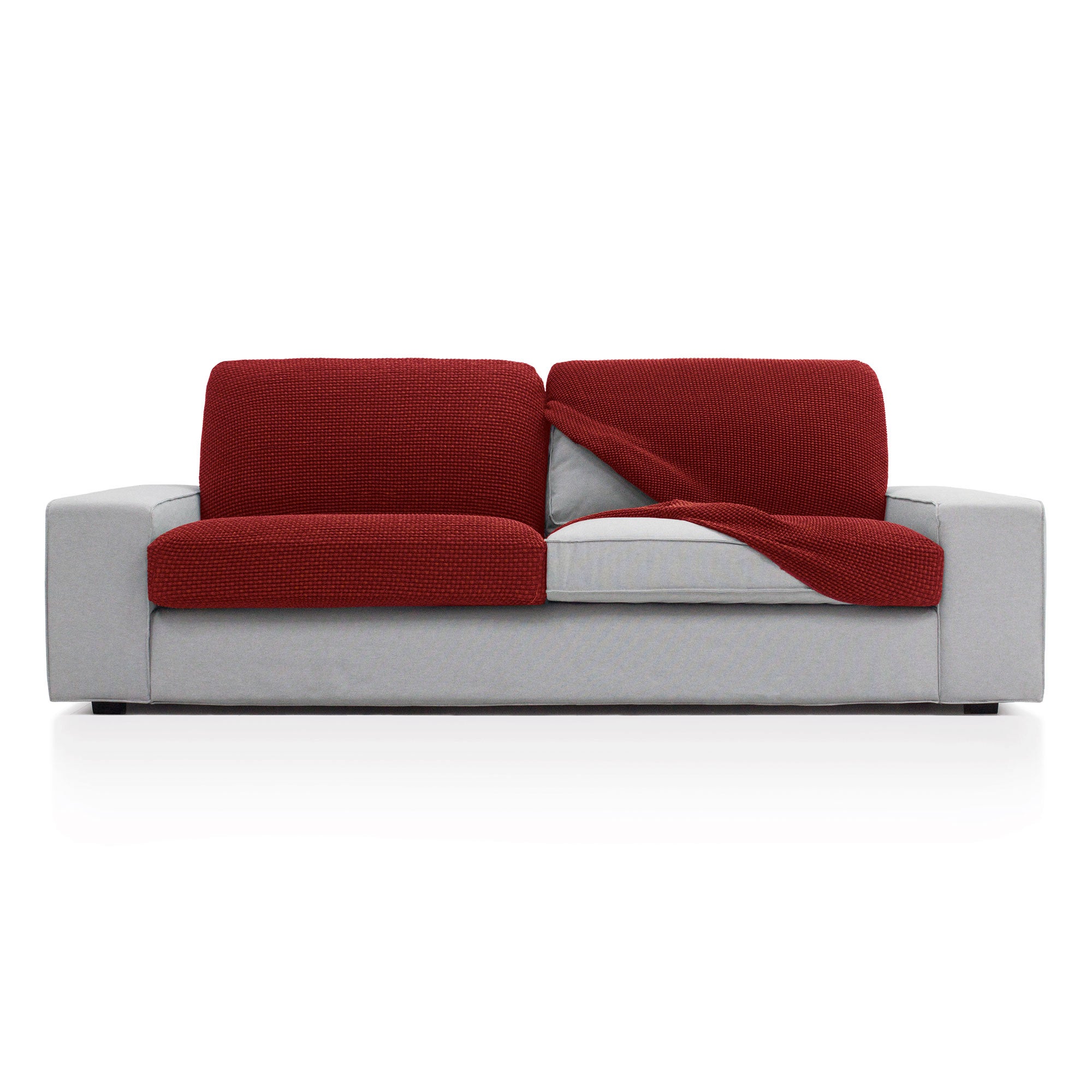 Funda súper elástica independiente para respaldo o asiento de sofá niagara sxl 50/85x140/210x10/20. color rojo