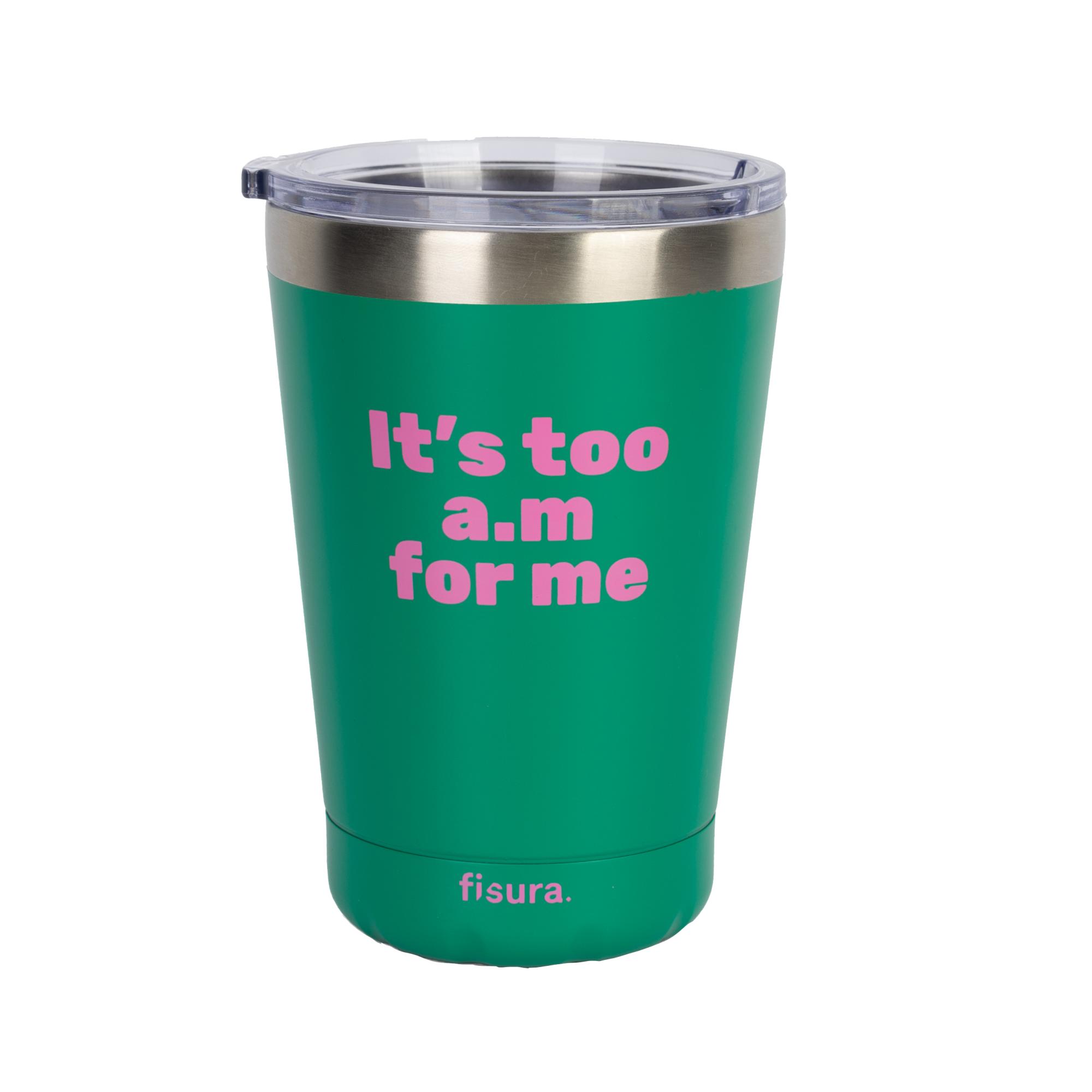 Fisura - Vaso Decorativo Moderno Plastic. Vaso per Fiori con Messaggio. Vaso in Ceramica Bianco e Verde. Vaso Originale. 14,9 centimetri x 14,5 centimetri