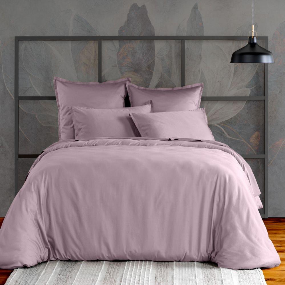 Housse de couette 240x260 cm Satin de Coton Violet | Leroy Merlin