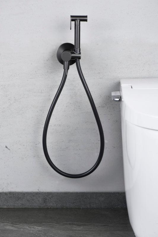 MICE Rubinetto Monocomando Da Incasso Per Bidet In Ottone – Doccia Igienica Con Flessibile, Nero Opaco, Modello Genova