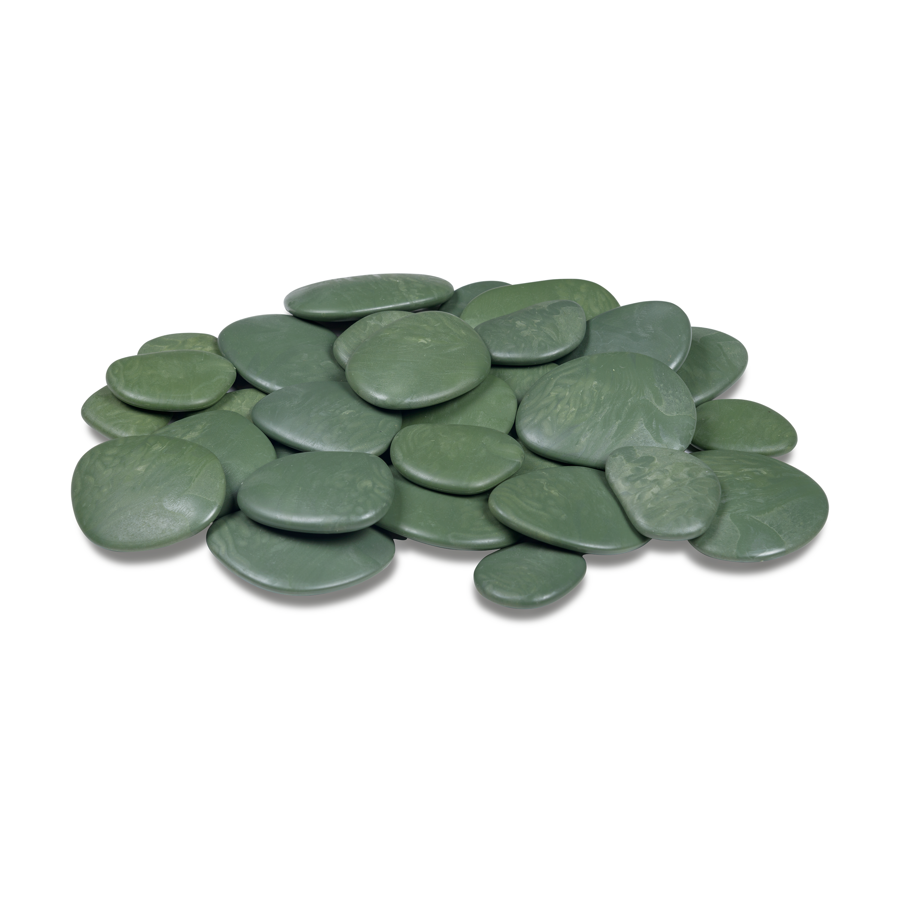 Tera stones para jarrones y acuarios, guijarros decorativos de plástico de colores, guijarros de jardín de diferentes colores, color verde, tamaño 3-4