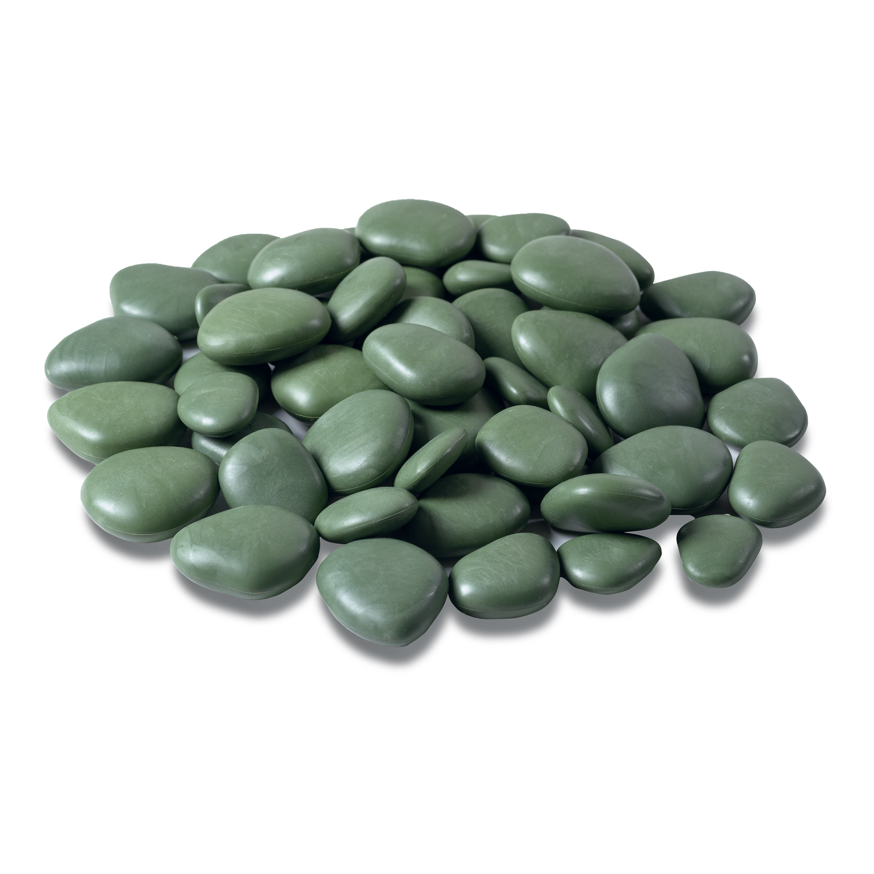Tera green stones para jarrones y acuarios, guijarros decorativos de plástico de colores, guijarros de jardín, tamaño 3-4 cm (pequeño, verde)