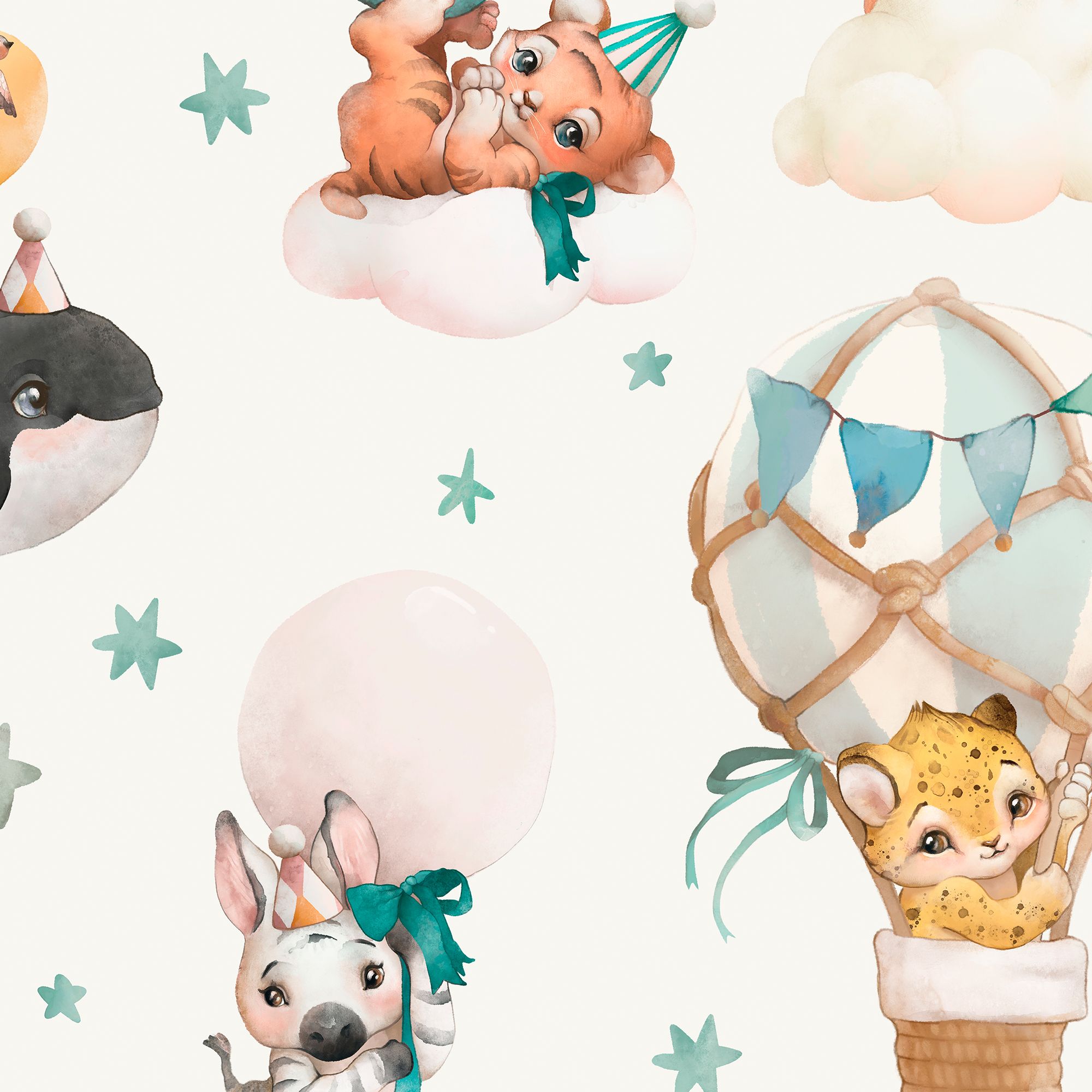 Carta dipinta Mundo Bebe color Azul 65x300 cm Leroy Merlin