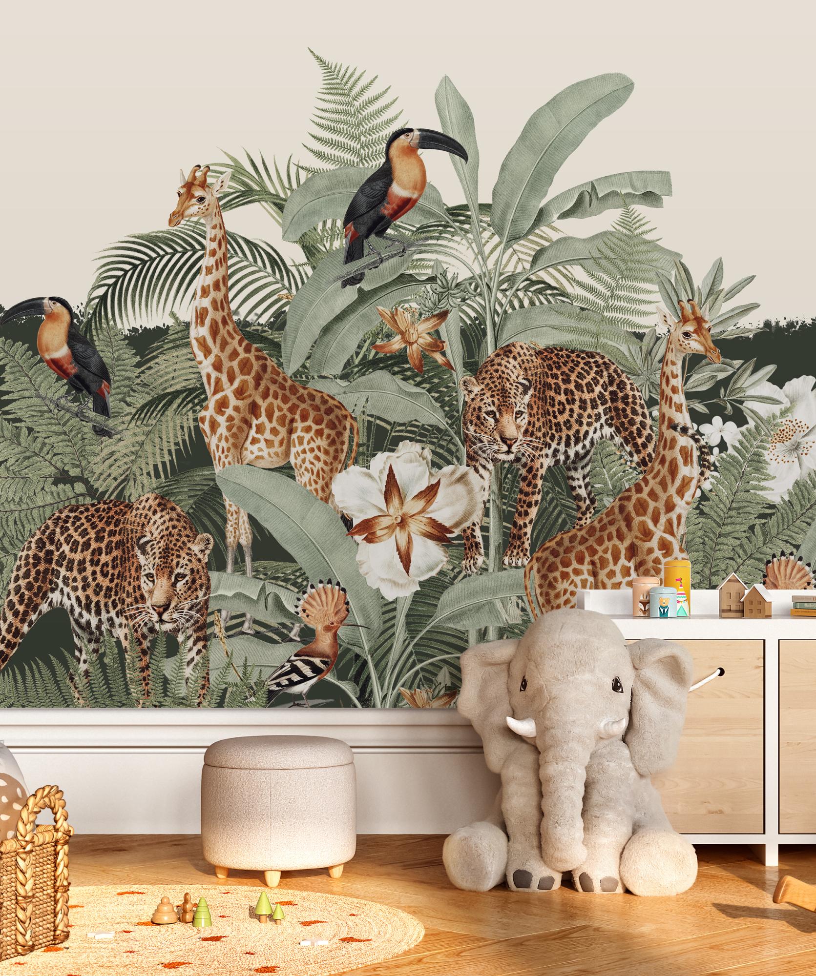 Papel pintado mural jungla safari 250x330 cm