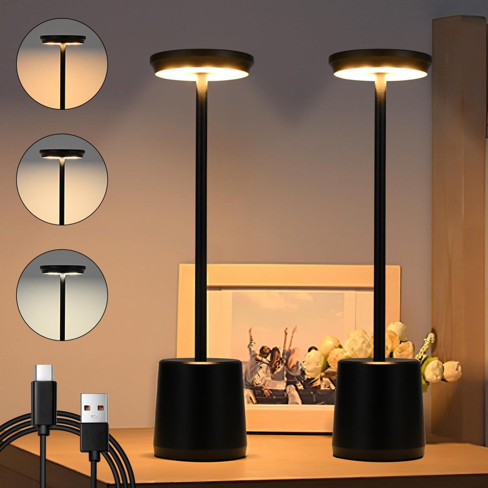 GBLY Lámpara De Mesa Auxiliar, Lámpara De Noche LED Recargable Con