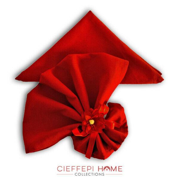 LONETA Set da 2, 4 o 6 Tovaglioli - Cieffepi Home Collections - Rosso - Set 6 tovaglioli