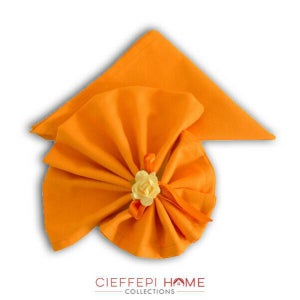 50 Tovaglioli In Raso Arancione Bruciato 43x43 Cm – Per Matrimoni, Lauree E Feste – VACVELT