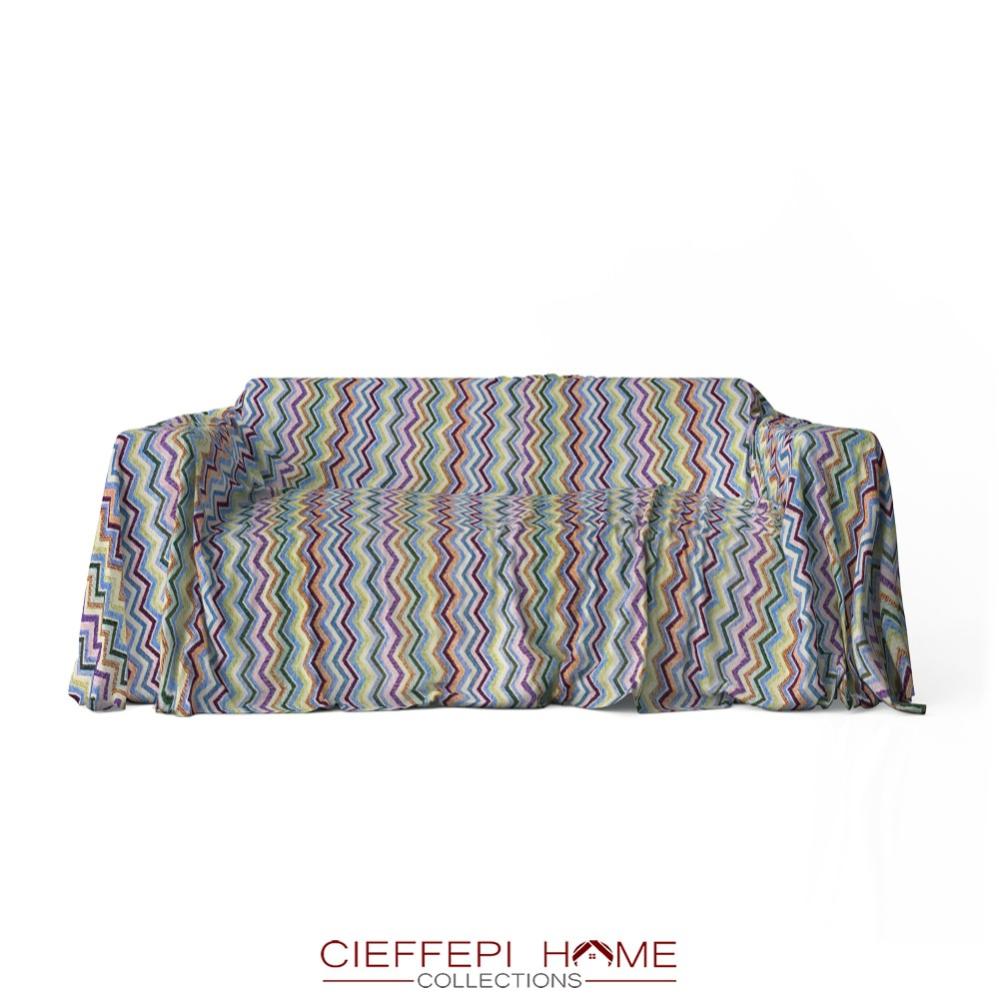 Telo Arredo Cieffepi Home Multicolour | Copridivano In Misto Cotone 220x270 Cm, Verde, Lavabile, Per Divano E Letto
