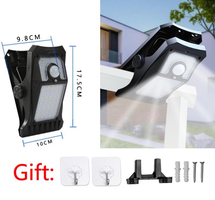 Lampes Solaires Clipables Extérieures Avec Détecteur De Mouvement - Recharge Solaire Ou USB-C - Pour Jardin, Clôture, Patio