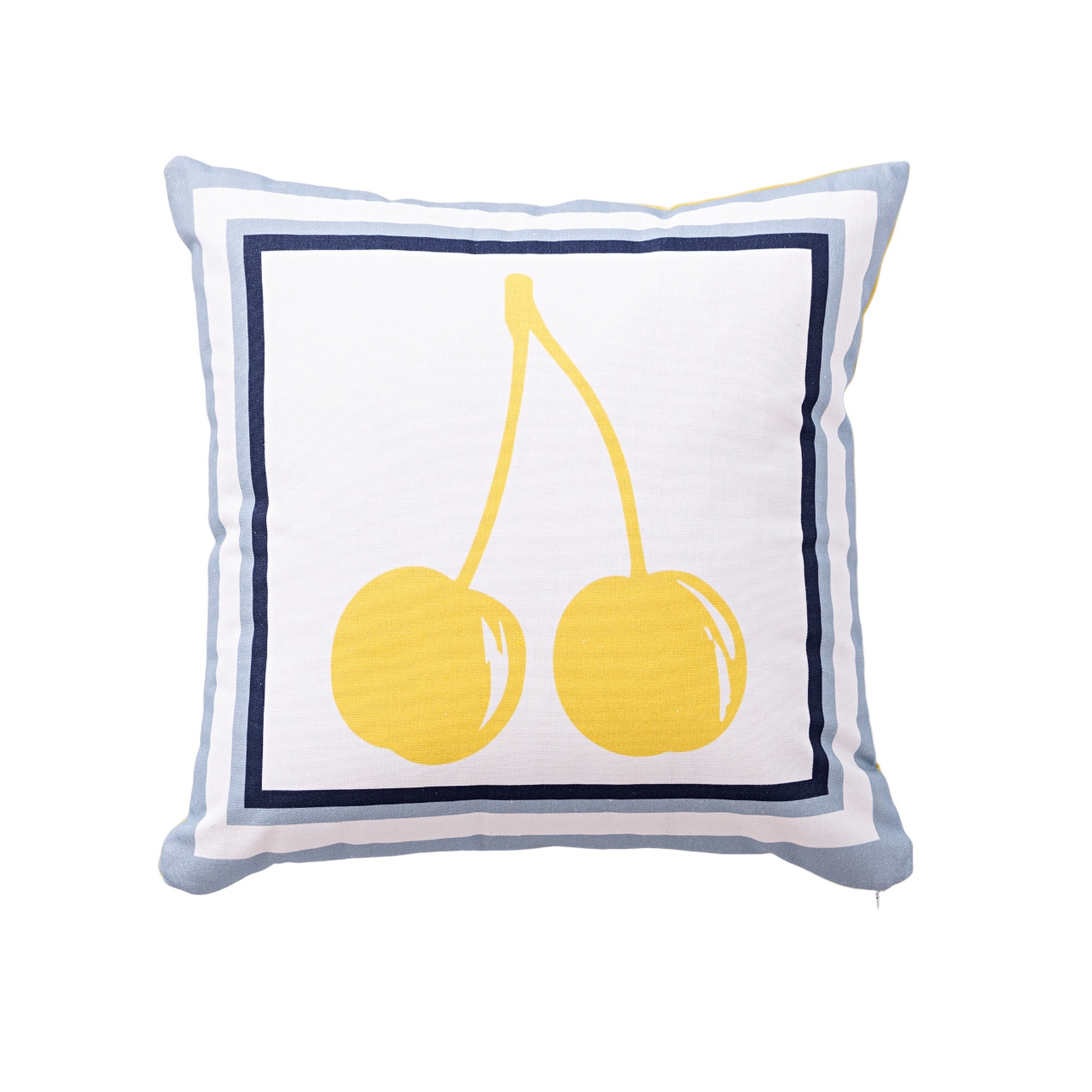 Coussin 40 x 40 cm 144tc 100% Coton Blanc avec Cerise Jaune Benetton ...