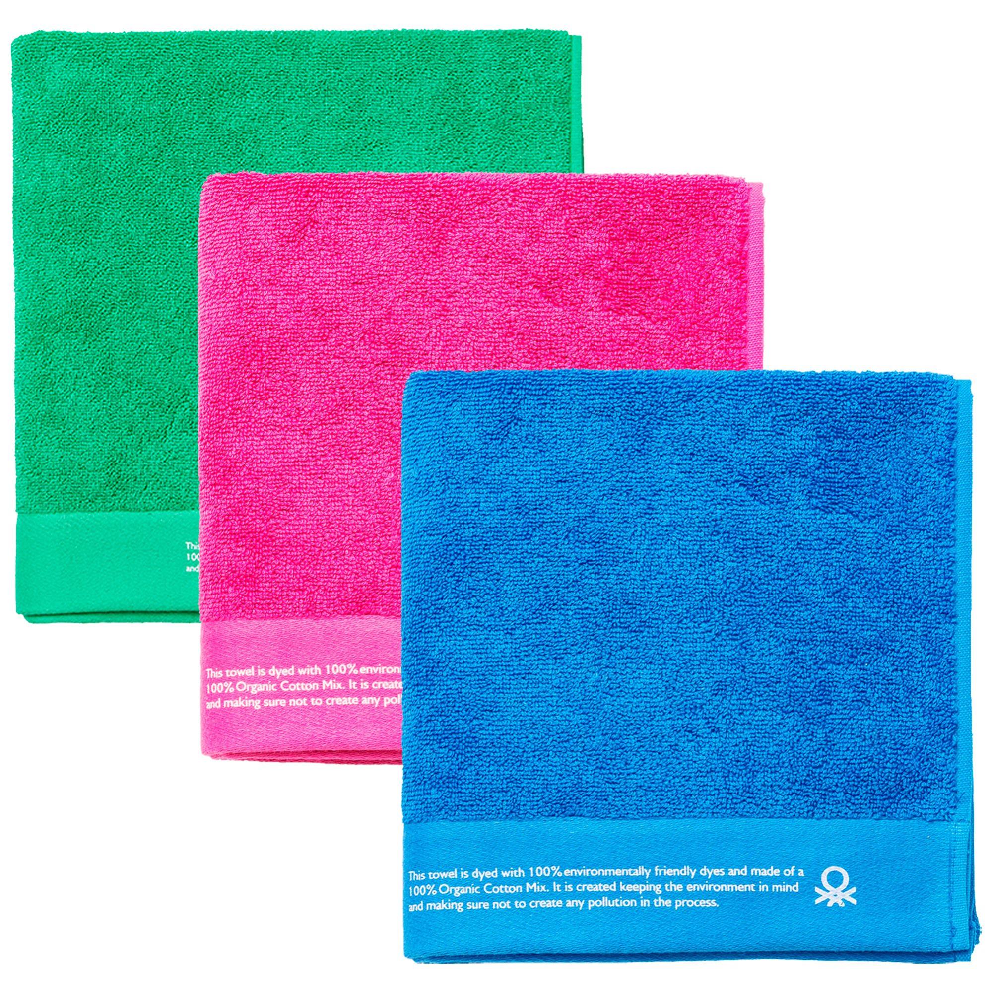 UNITED COLORS OF BENETTON. Set di 3 asciugamani da bagno (30 x 50 cm) + mani 50 x 90 cm + bagno 70 x 140 cm 450 GSM 100% cotone rosso 'Rainbow' | Leroy Merlin