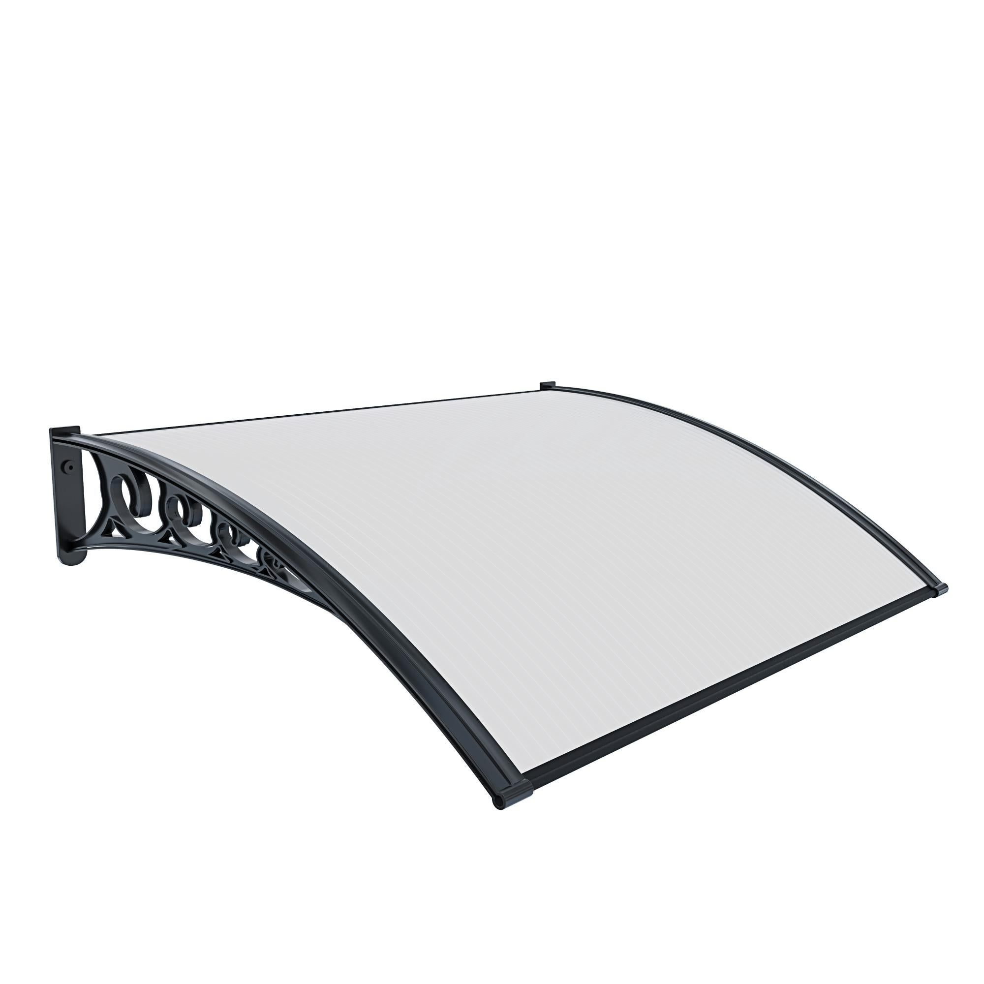 Pensilina Modulare In Policarbonato Grigio Per Porta O Finestra – Larghezze 60/80/100/120 Cm, Autopulente E Resistente Ai Raggi UV