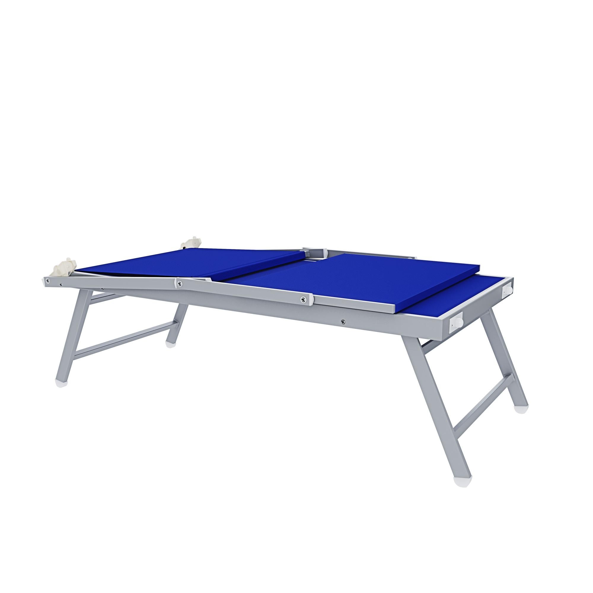 4 Lettini Prendisole Pieghevole Professionale in Alluminio e Tessuto Textilene Tettuccio Orientabile Parasole Sdraio Mare Spiaggia 182x60x38 cm Blu - 6