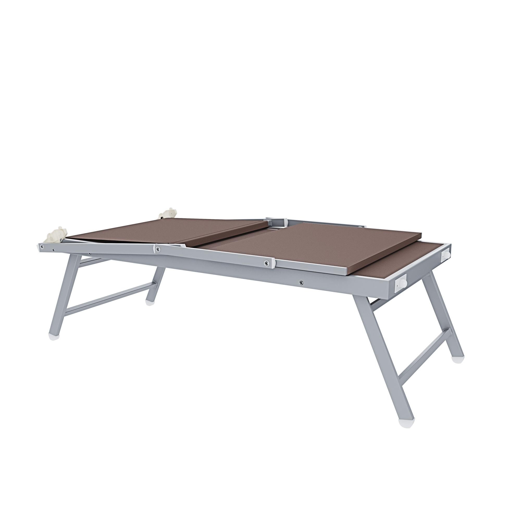 10 Lettini Prendisole Pieghevole Professionale Alluminio e Tessuto Textilene Tettuccio Orientabile Parasole Sdraio Mare Spiaggia 182x60x38 cm Tortora - 6