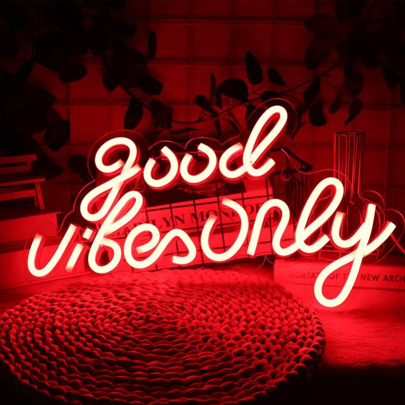 Néon LED Good Vibes Only, Enseigne Lumineuse au Néon LED, Enseignes ...