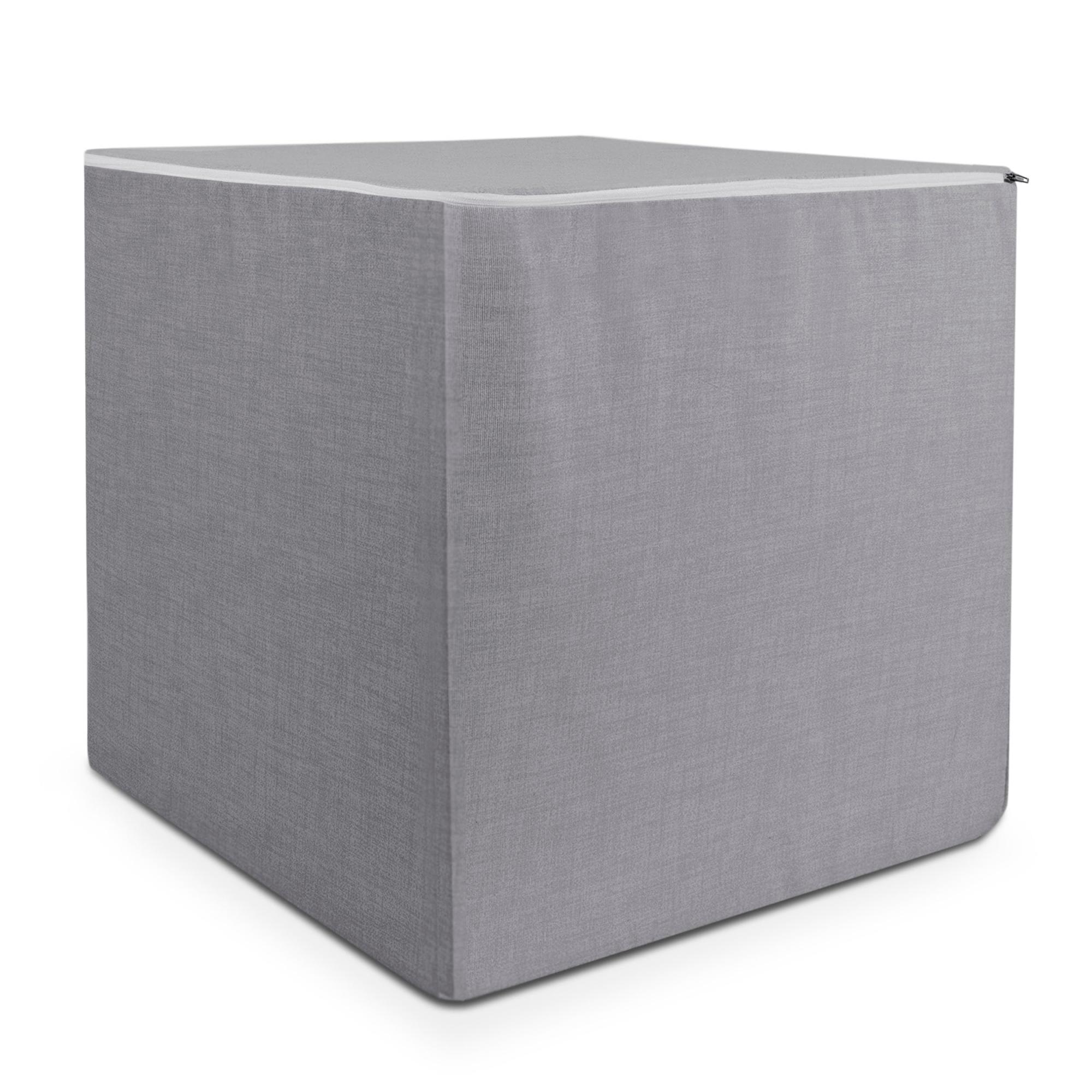 Tienda eurasia – puff cuadrado, funda lavable, relleno de espuma, 40x40x40 cm, gris