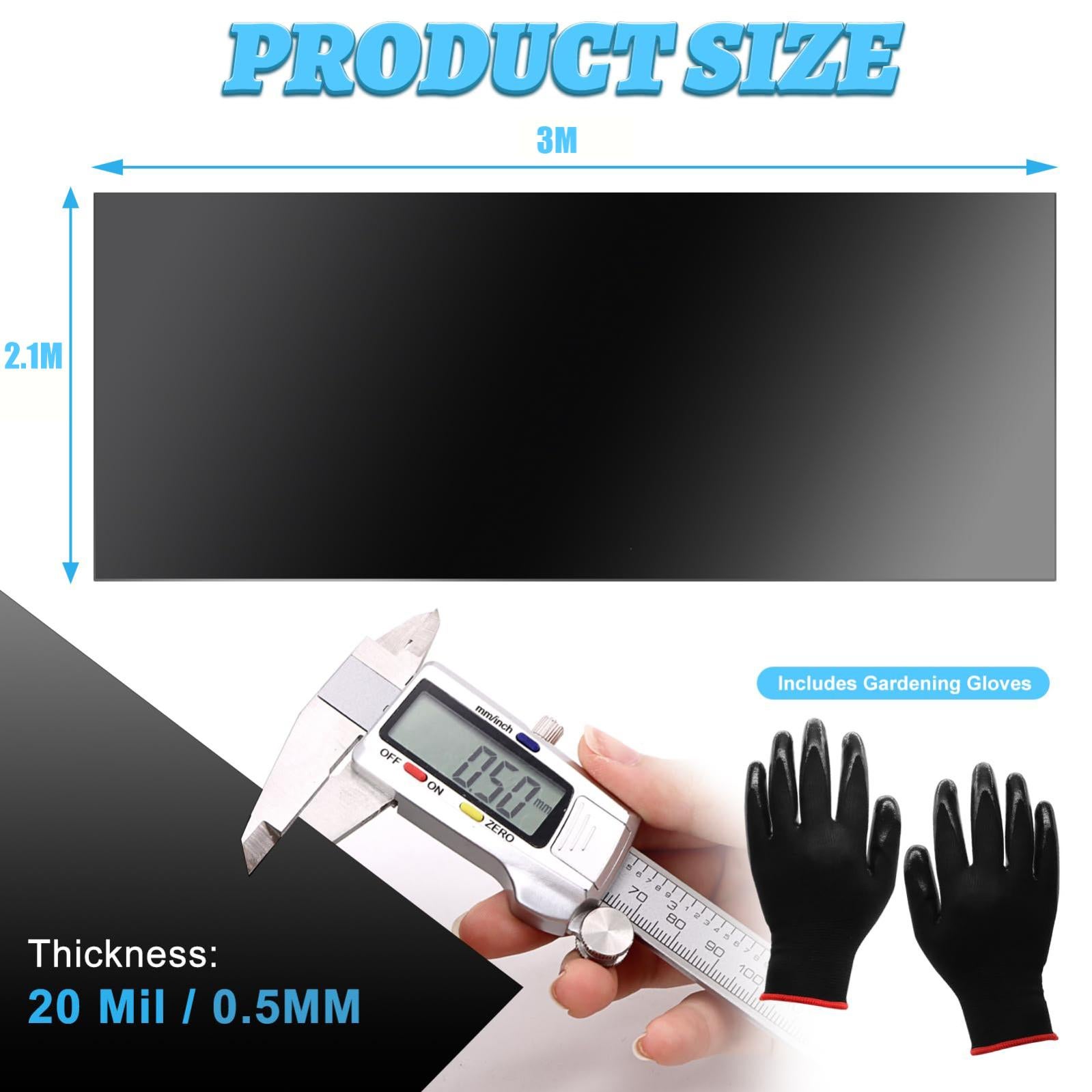 Revêtement de bassin de 2,1 x 3 m, revêtement de bassin en PEHD de 20 mil pour bassins extérieurs, revêtement imperméable résistant aux perforations - 2