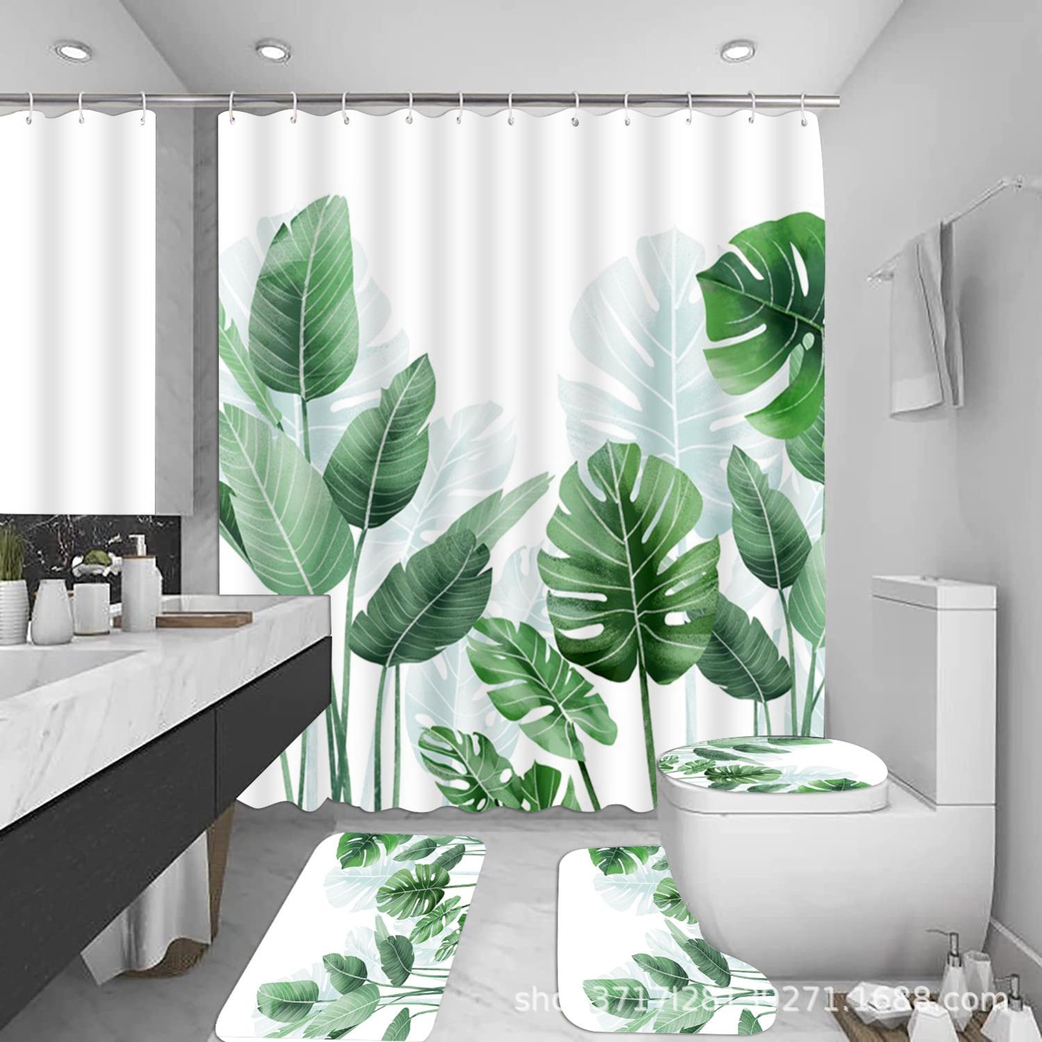 1pc Rideau Douche Imprimé Triangle Rideau Douche Imperméable - Temu France