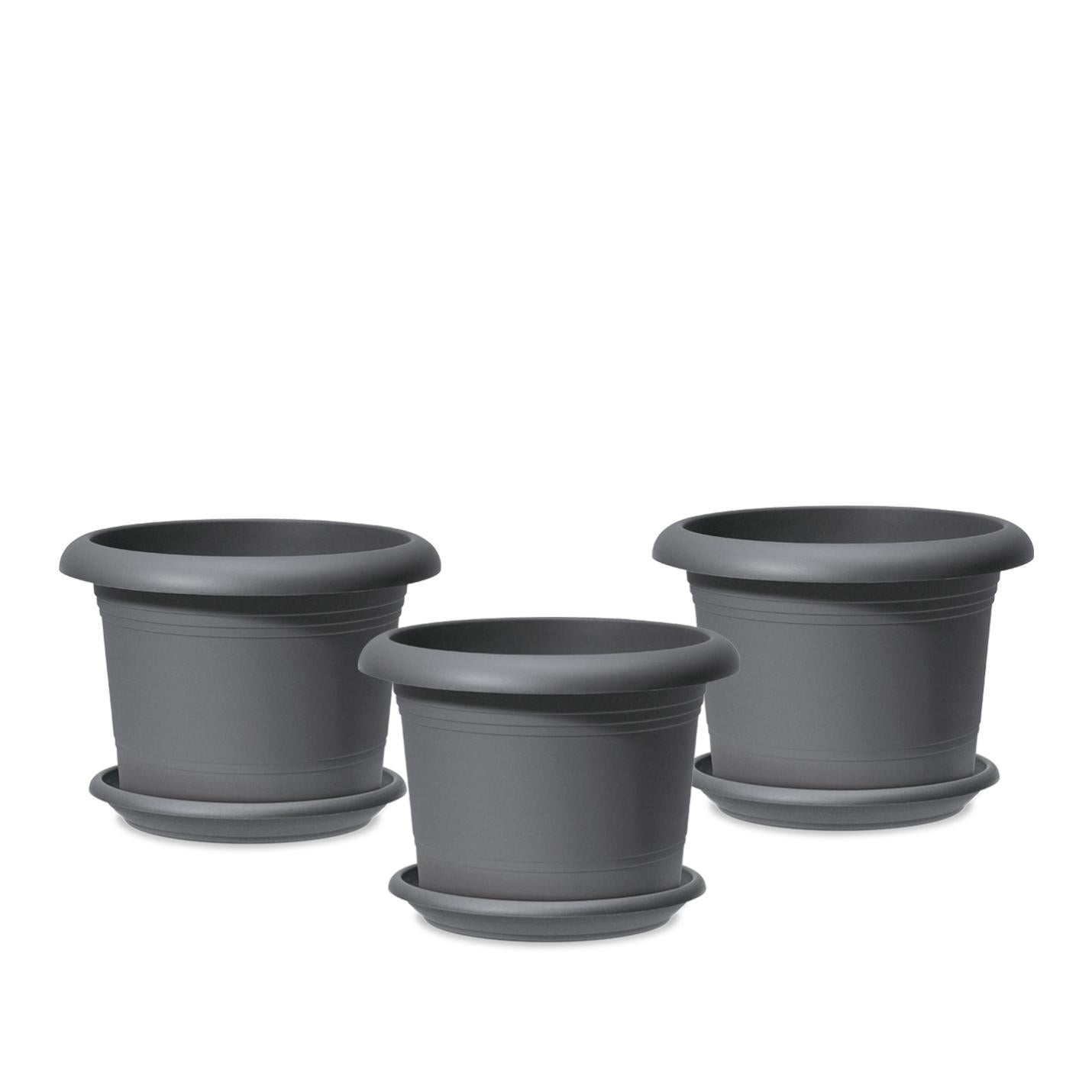 Lot De 2 Pots De Fleur Carré Toscane 43 X H.80 Cm - Anthracite