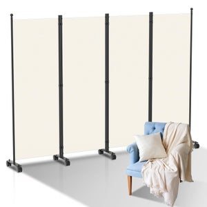 Divisorio Per Ambienti, Pannello Divisorio Portatile Con Ruote, Supporto Divisorio Per Tende, Divisorio Indipendente, Schermo Per Privacy Per Ufficio, Camera Da Letto, Sala Da Pranzo, Marrone | IT - 3
