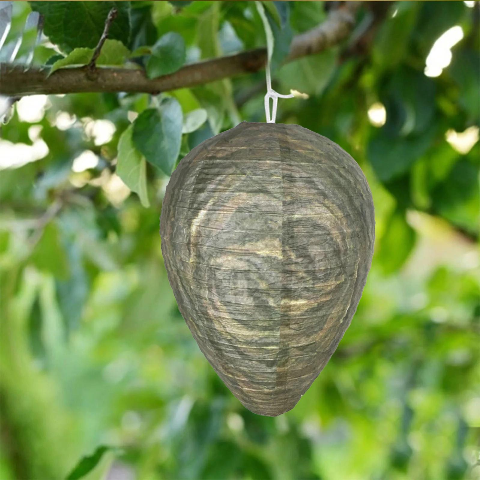 Leurre Nid Guêpes ORGYAML - 2 Faux Nids Papier - Répulsif Guêpes Naturel - Pour Jardin Et Terrasse