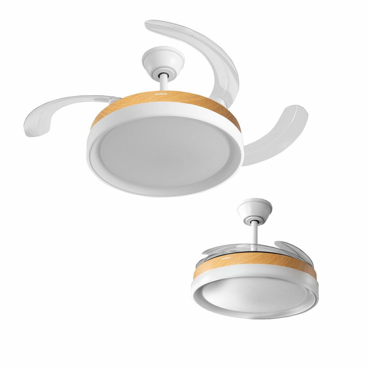 Ventilateur de Plafond avec Lumière LED et 4 Pales Rétractables — free download
