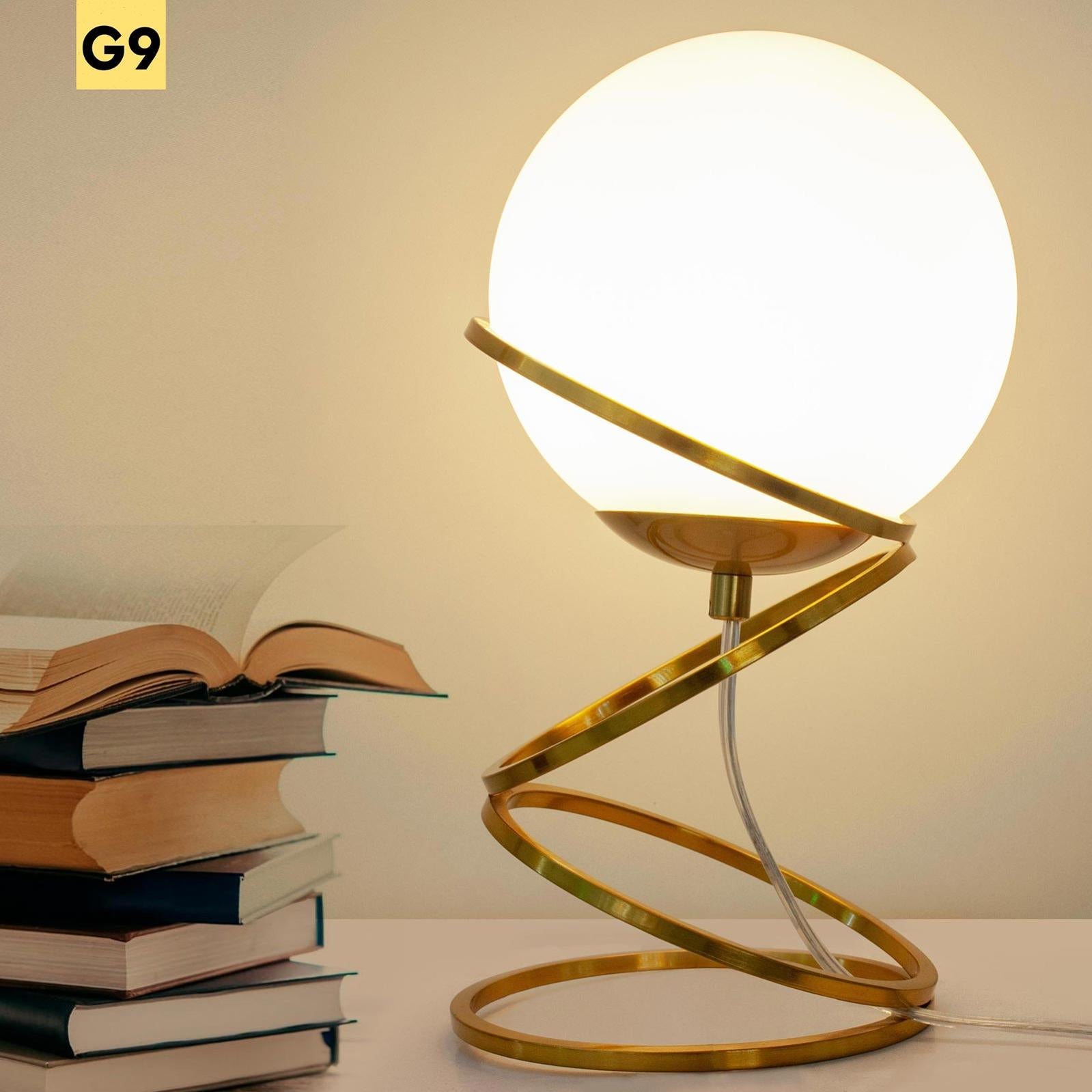Lumetto Lampe de Chevet Moderne Sphère En Verre Blanc Soufflé à la