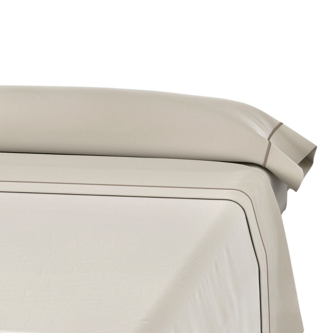 Juego de 3 piezas con sábana bajera liso color beige ajustable hasta 30cm para cama 135